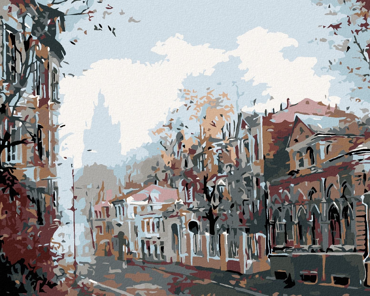 Diamondi – TEMNÉ MESTEČKO, 40 × 50 cm, napnuté plátno na rám