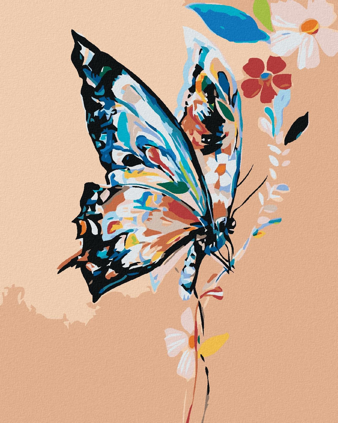 Diamondi – KVETINOVÝ MOTÝĽ, 40 × 50 cm, plátno napnuté na rám