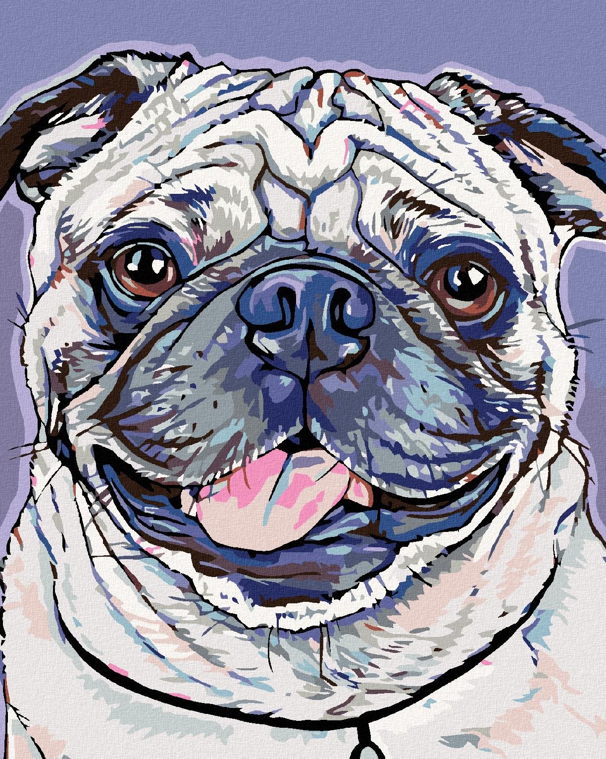 Diamondi – MOPSLÍK, 40 × 50 cm, napnuté plátno na rám
