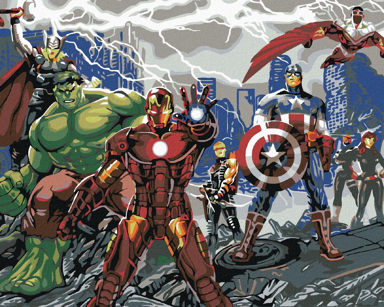Diamondi – AVENGERS HRDINOVIA, 40 × 50 cm, napnuté plátno na rám