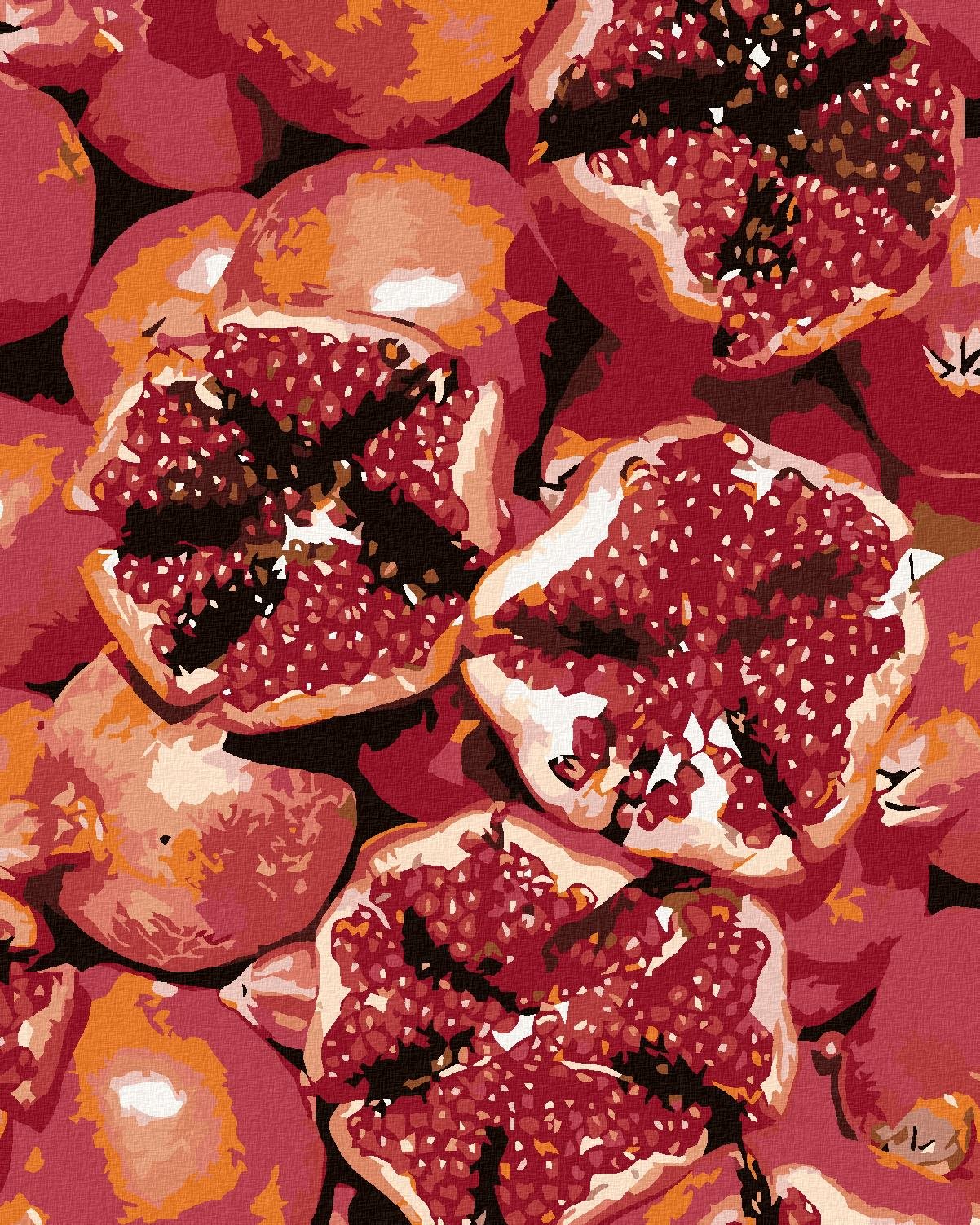 Diamondi – GRANÁTOVÉ JABLKO, 40 × 50 cm, napnuté plátno na rám