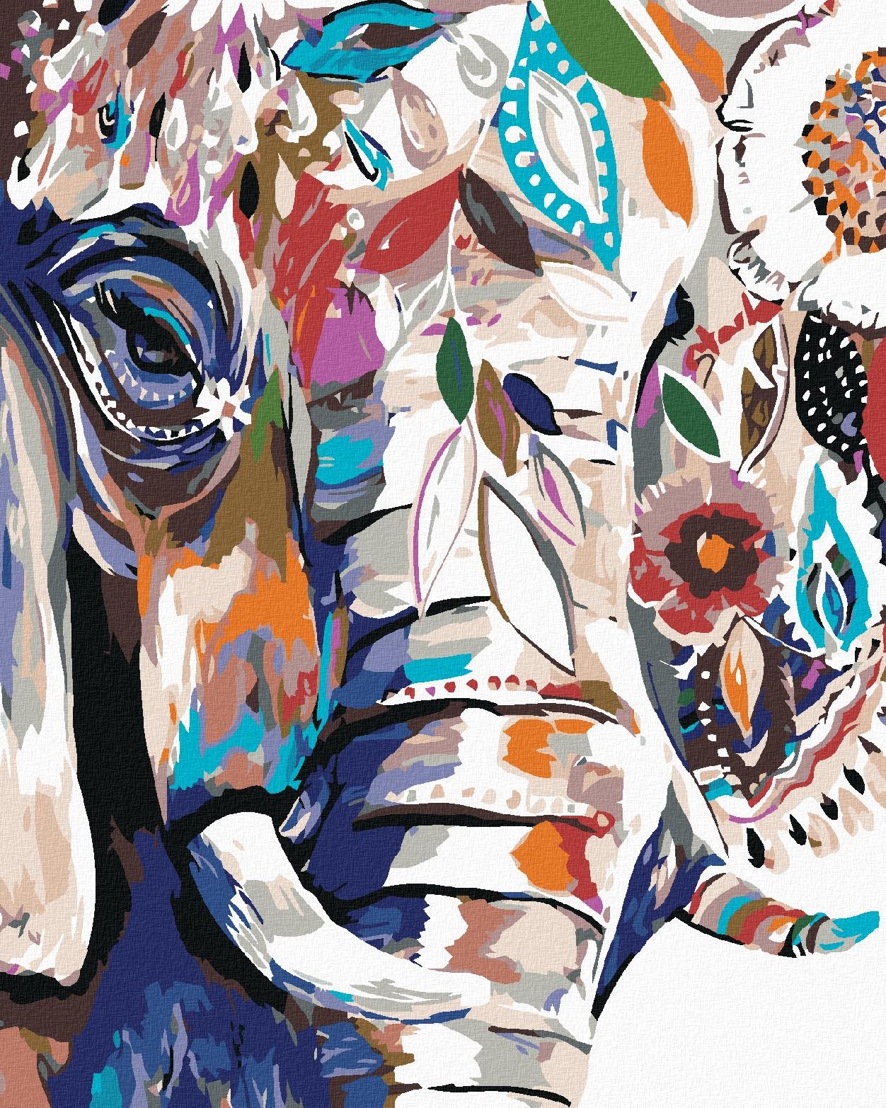 Diamondi – KVETINOVÝ SLON, 40 × 50 cm, napnuté plátno na rám