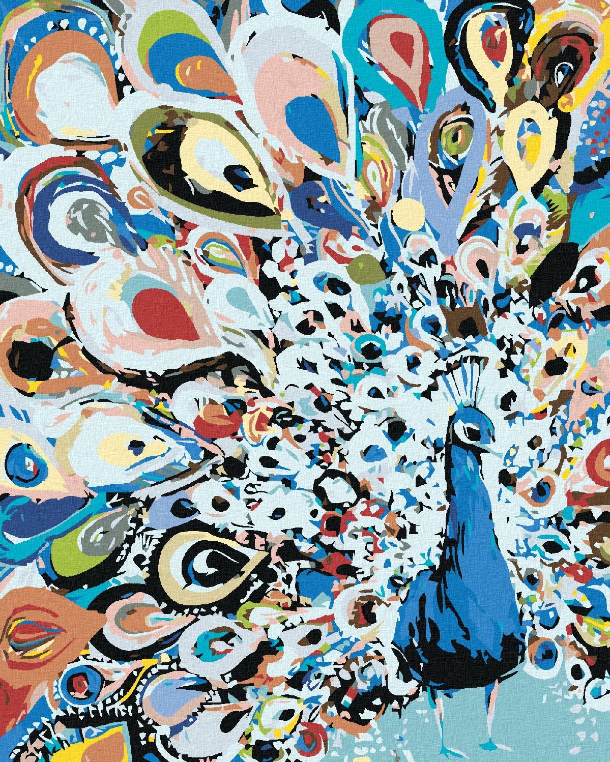 Diamondi – MAĽOVANÝ PÁV II, 40 × 50 cm, bez rámu a bez napnutia plátna