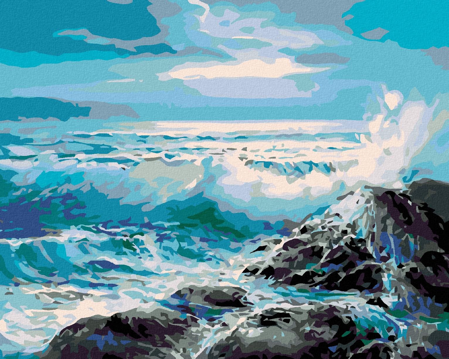 Diamondi – Diamantové maľovanie – ROZBÚRENÉ MORE, 40 × 50 cm, napnuté plátno na ráme