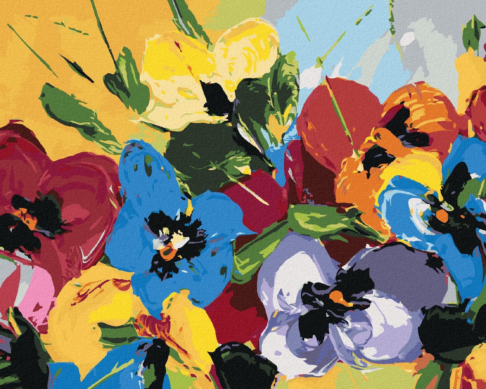 Diamondi – ZMES FAREBNÝCH KVETÍN, 40 × 50 cm, napnuté plátno na ráme