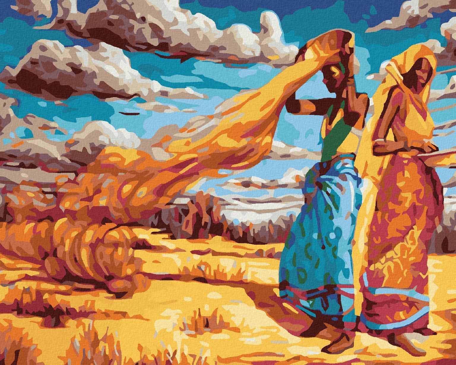 Diamondi – AFRICKÉ ŽENY, 40 × 50 cm, bez rámu a bez vypnutia plátna