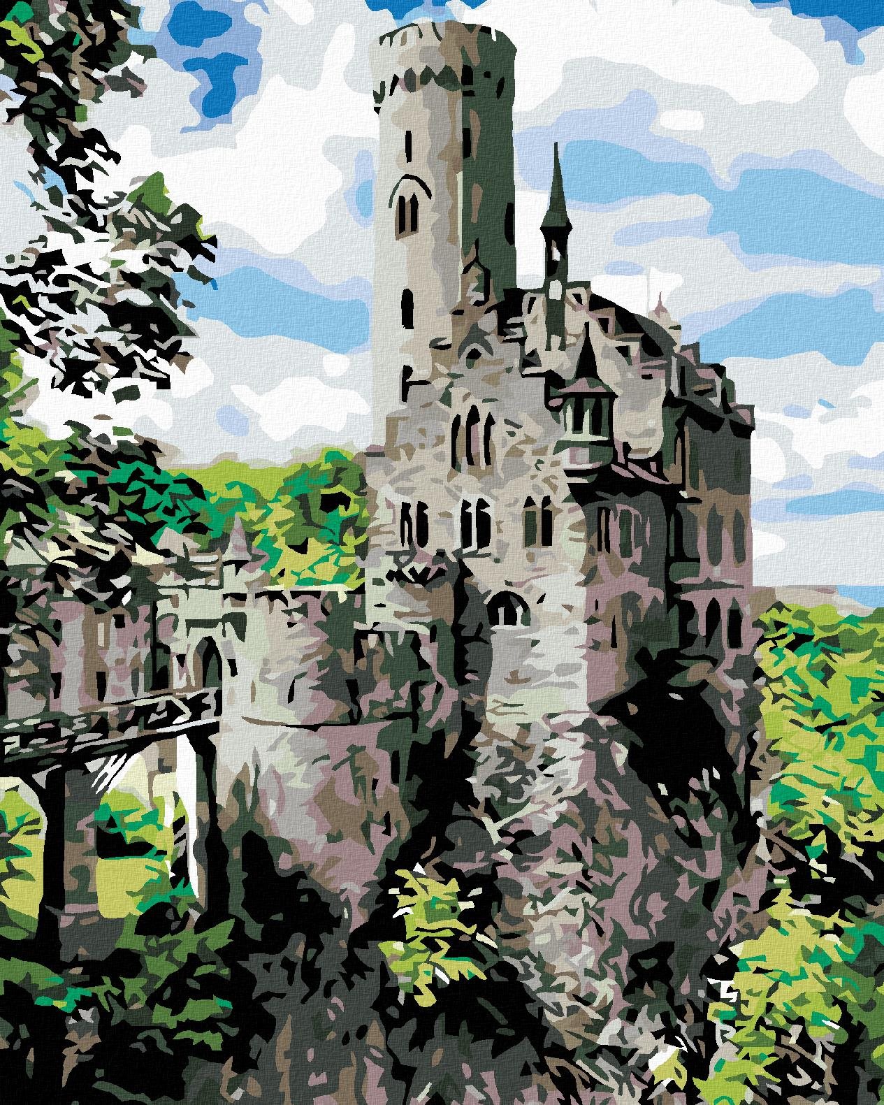 Diamondi – RYTIERSKY HRAD, 40 × 50 cm, bez rámu a bez napnutia plátna