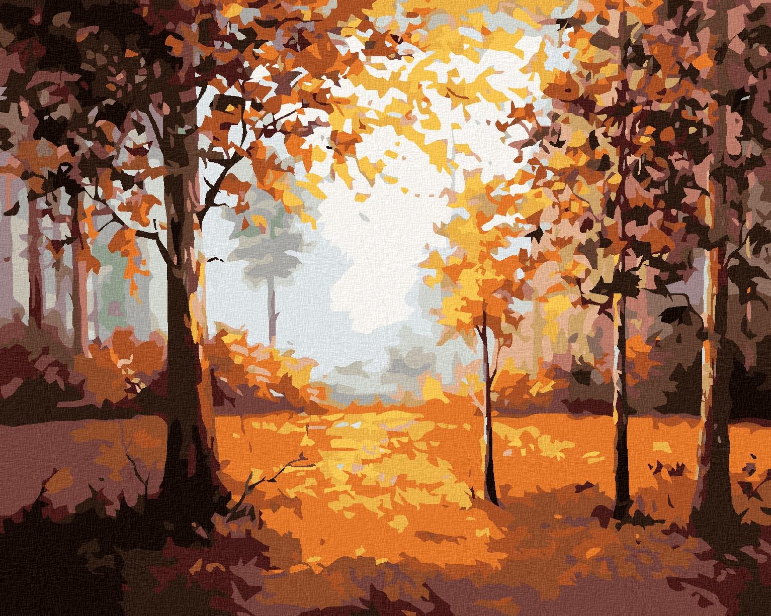 Diamondi – JESENNÝ LES, 40 × 50 cm, napnuté plátno na rám
