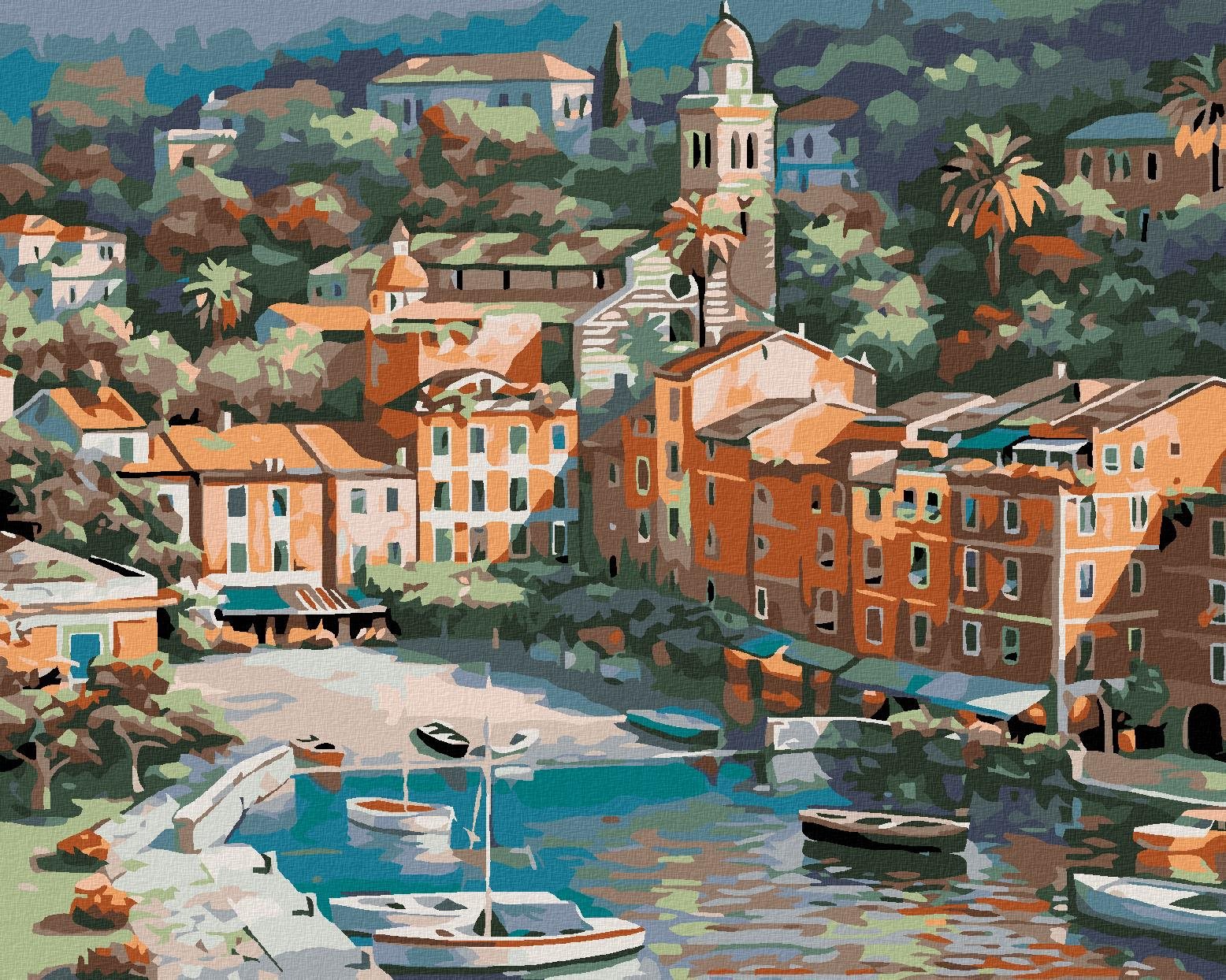 Diamondi – MALÉ TALIANSKE MESTEČKO, 40 × 50 cm, napnuté plátno na rám