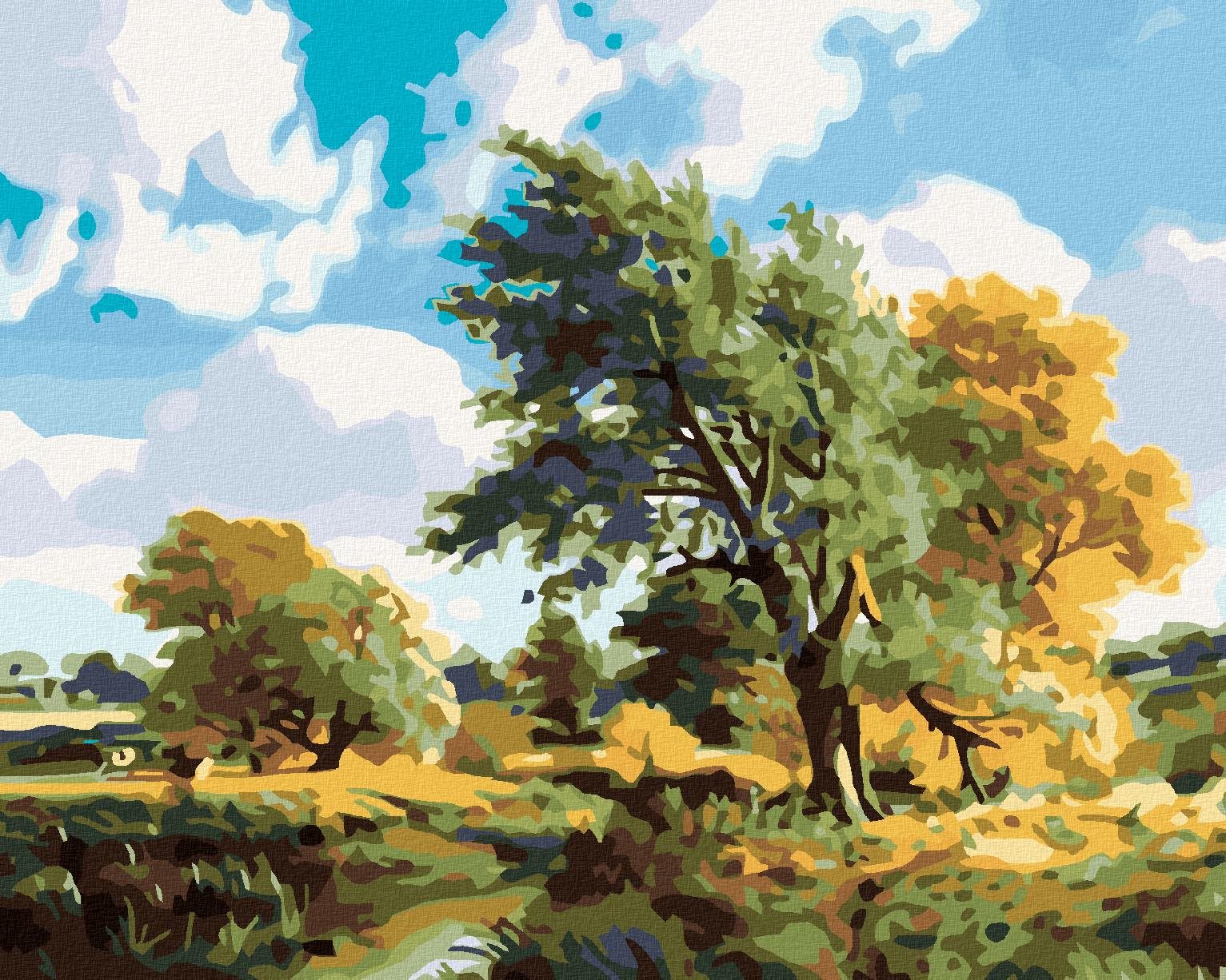 Diamondi – STROMY PRI RIEKE, 40 × 50 cm, napnuté plátno na rám