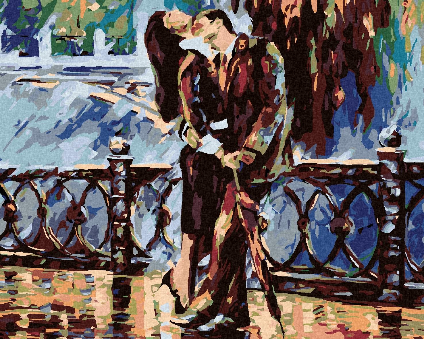 Diamondi – VÁŠNIVÝ PÁR V ČIERNOM, 40 × 50 cm, bez rámu a bez napnutia plátna