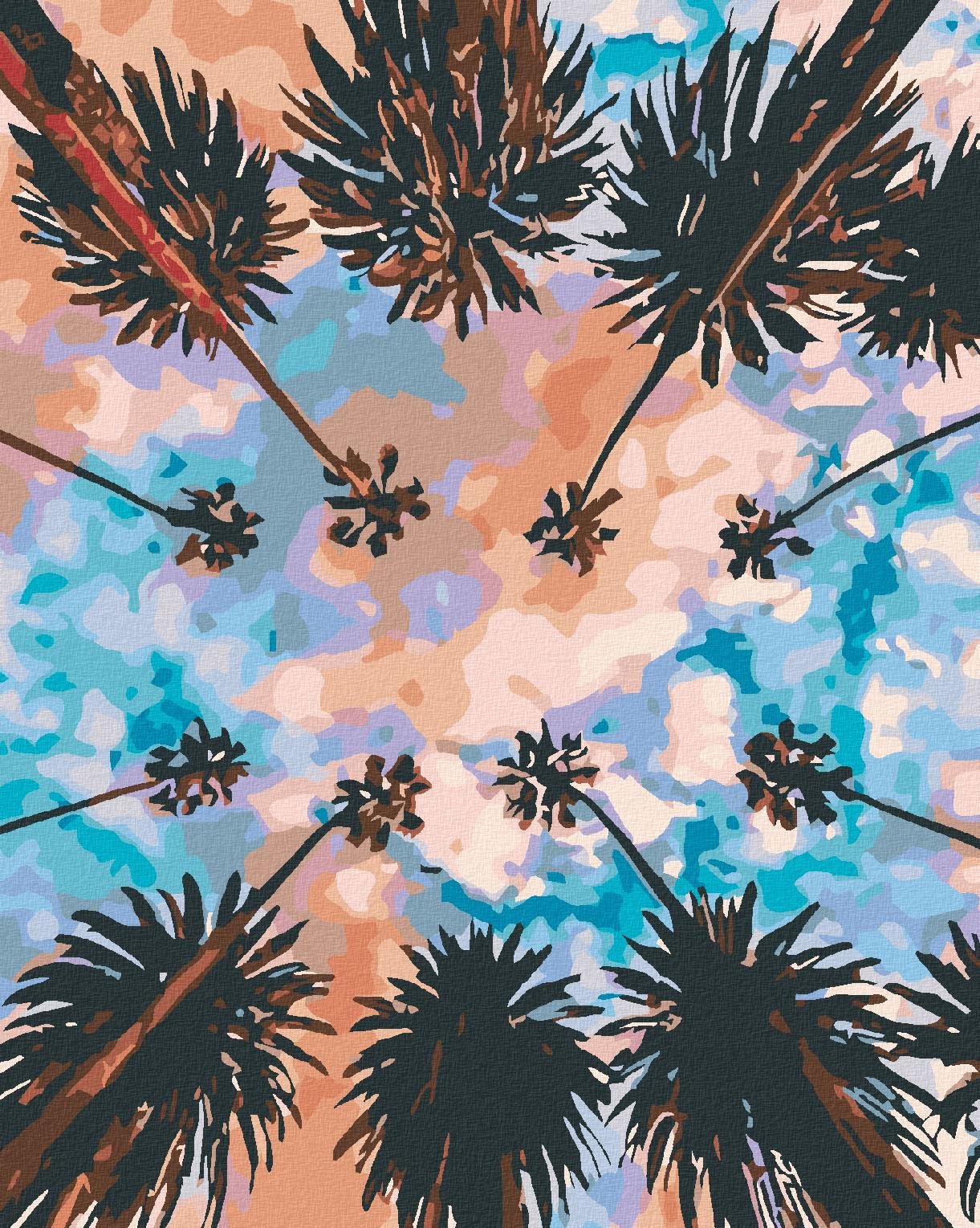 Diamondi – NEBO NAD PALMAMI, 40 × 50 cm, napnuté plátno na rám