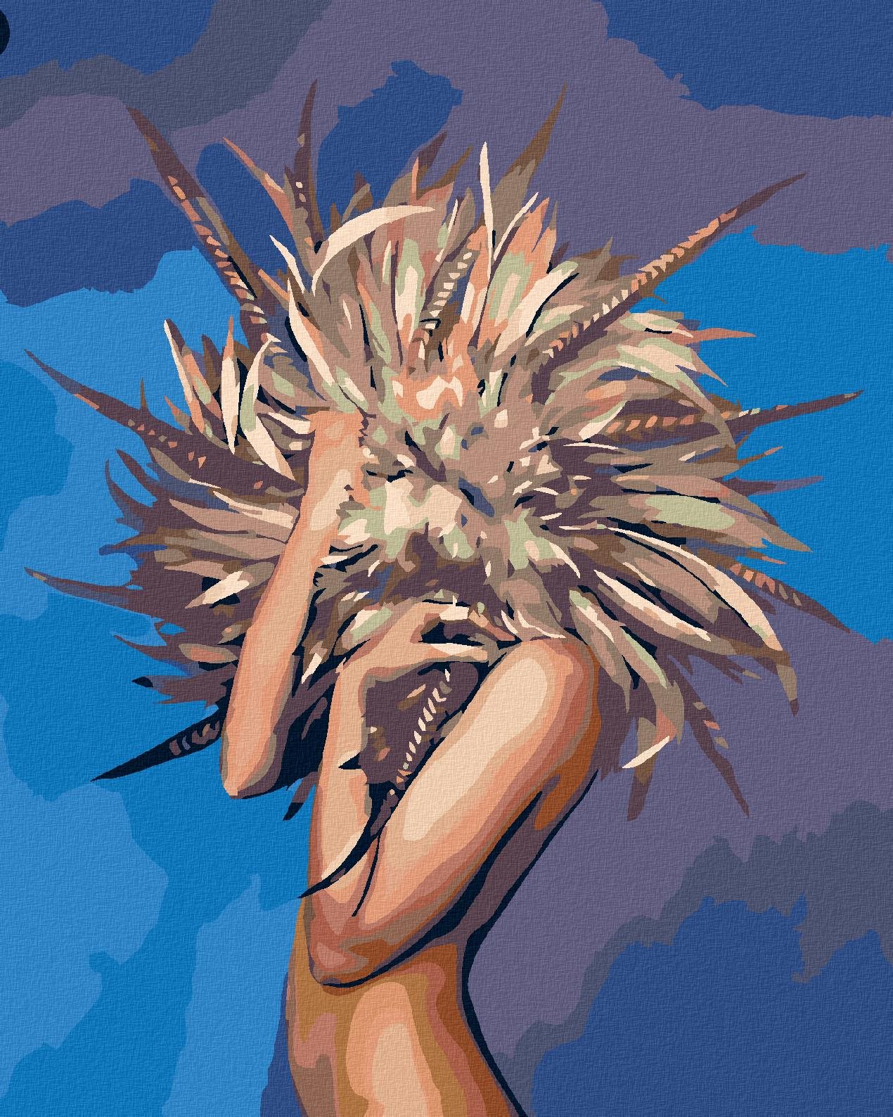 Diamondi – SCHOVANÁ ZA PIERKAMI, 40 × 50 cm, napnuté plátno na rám