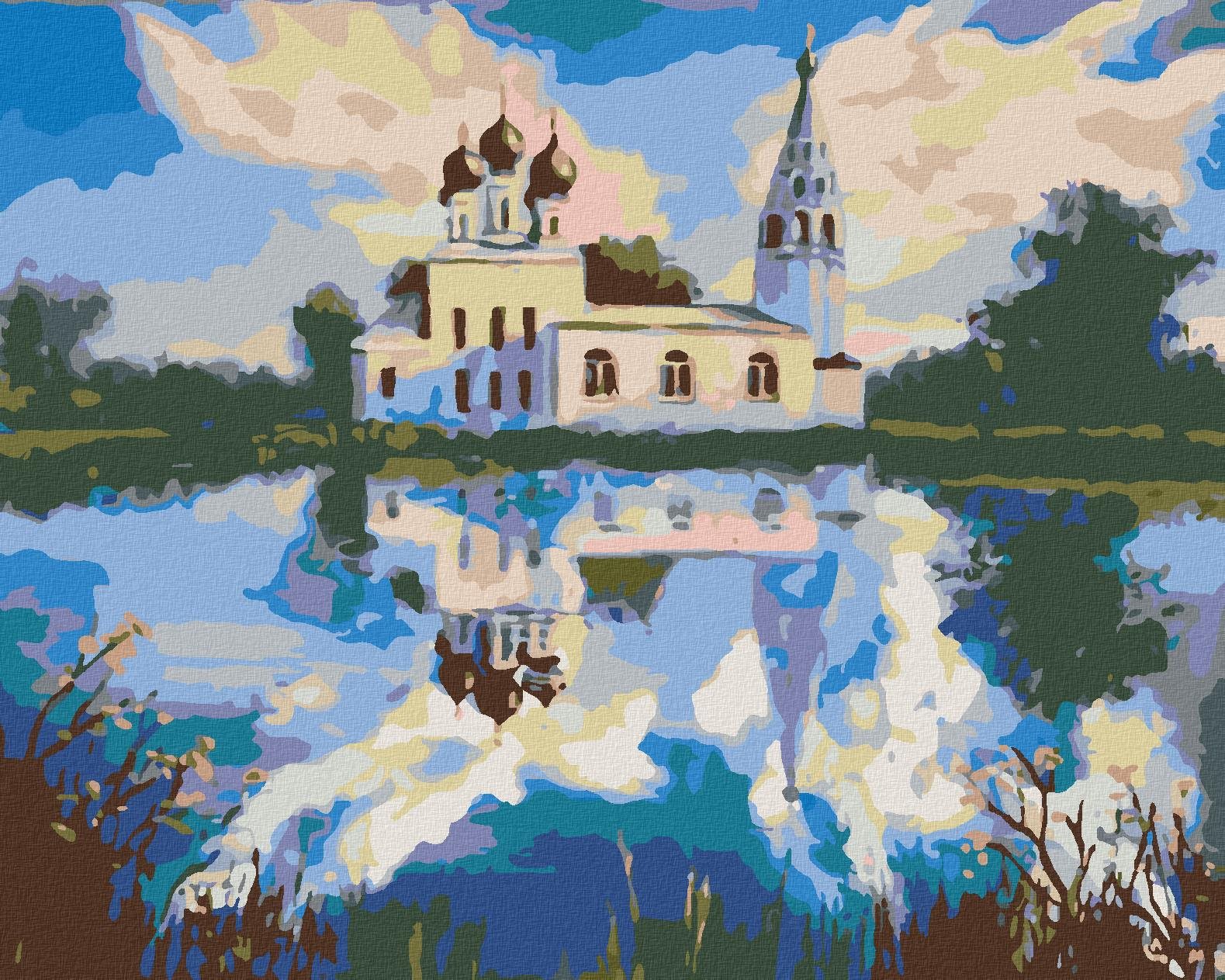 Diamondi – KOSTOLÍK PRI RYBNÍKU, 40 × 50 cm, bez rámu a bez napnutia plátna