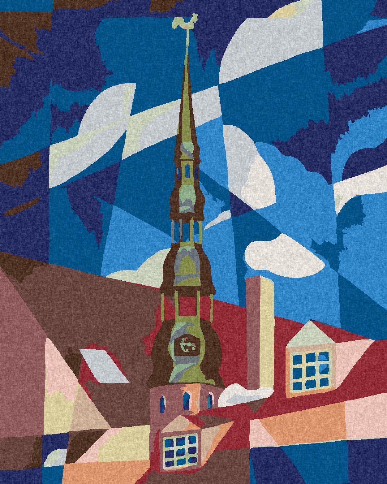 Diamondi – STRECHA DOMU A NEBO, 40 × 50 cm, bez rámu a bez napnutia plátna