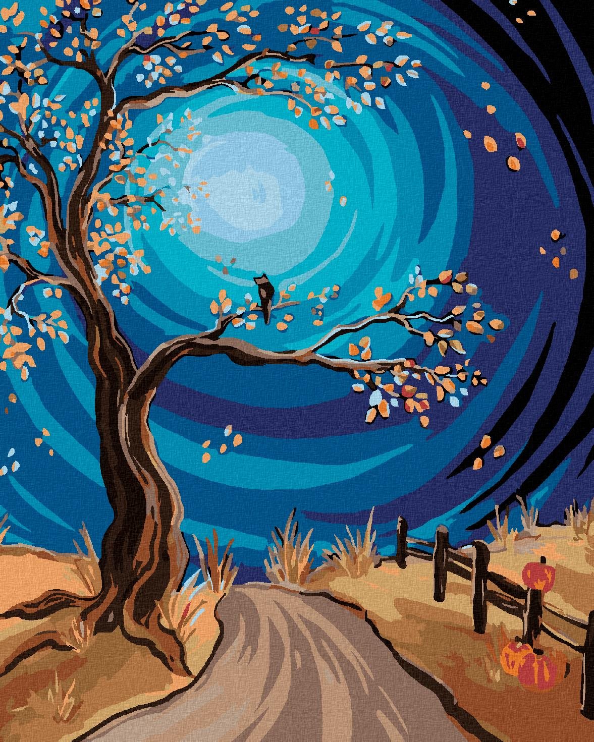 Diamondi – STROM PRI CESTE, 40 × 50 cm, napnuté plátno na rám