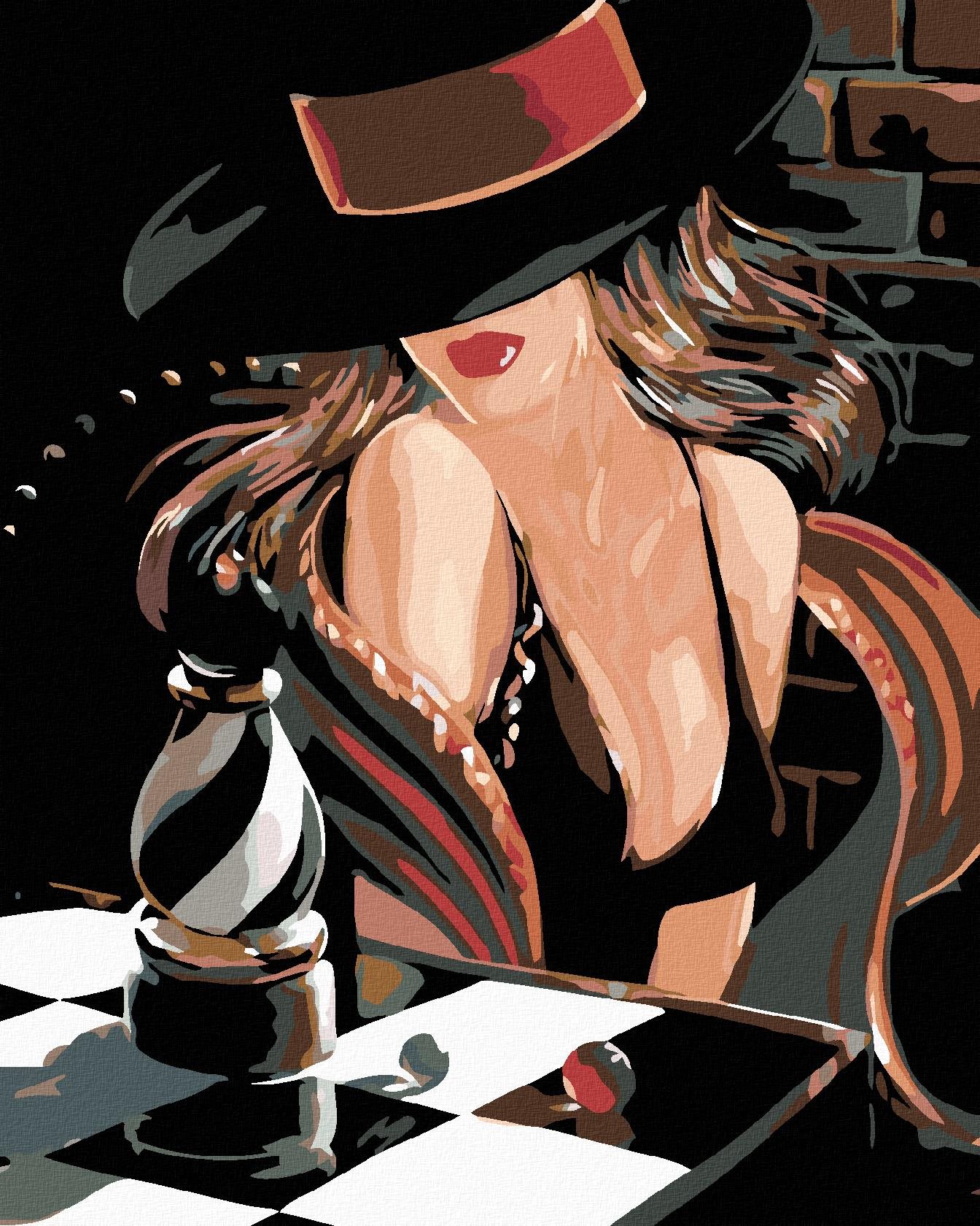 Diamondi – SEXY ŠACHISTKA, 40 × 50 cm, bez rámu a bez napnutia plátna