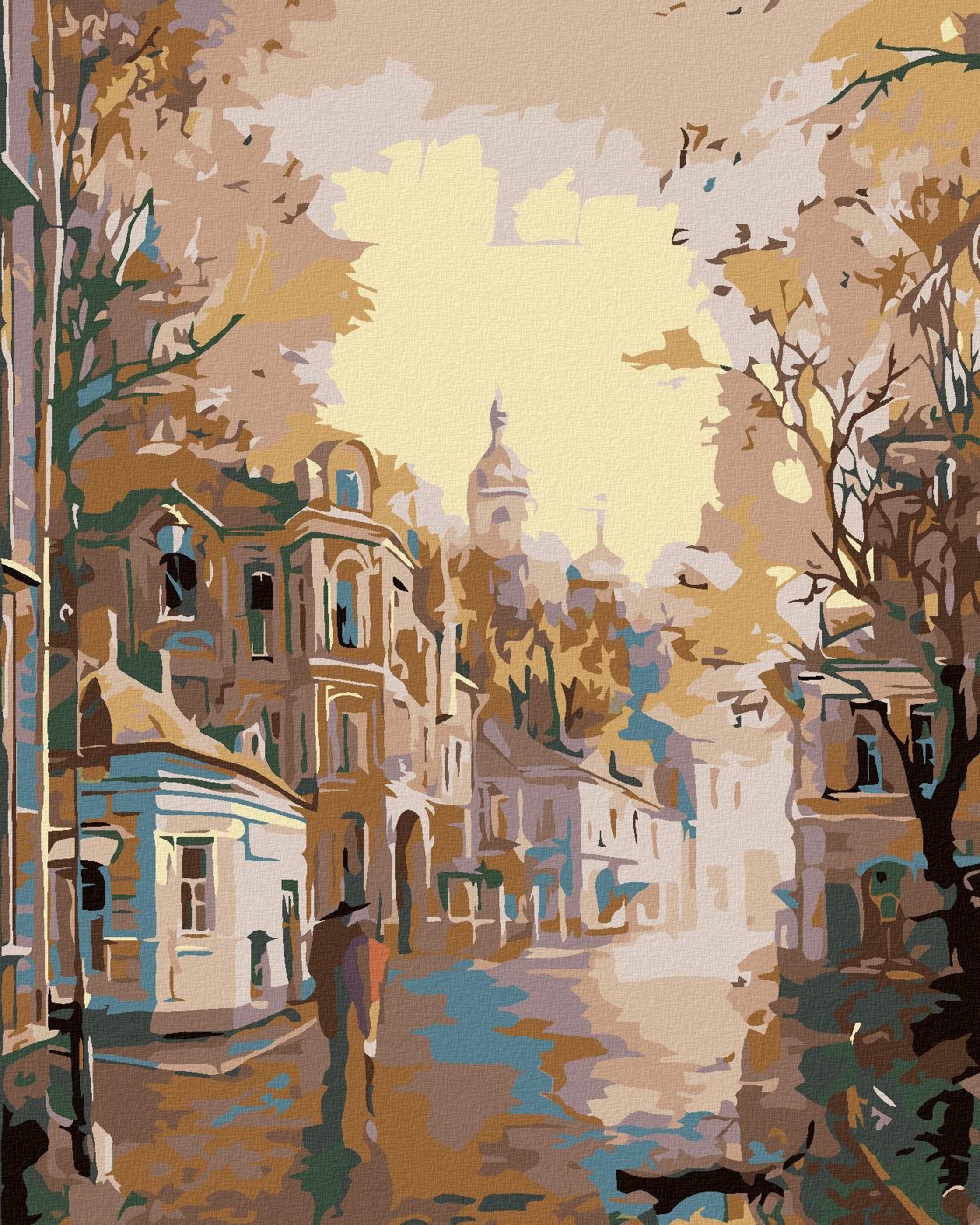 Diamondi – RANNÉ POKOJNÉ MESTEČKO, 40 × 50 cm, napnuté plátno na rám