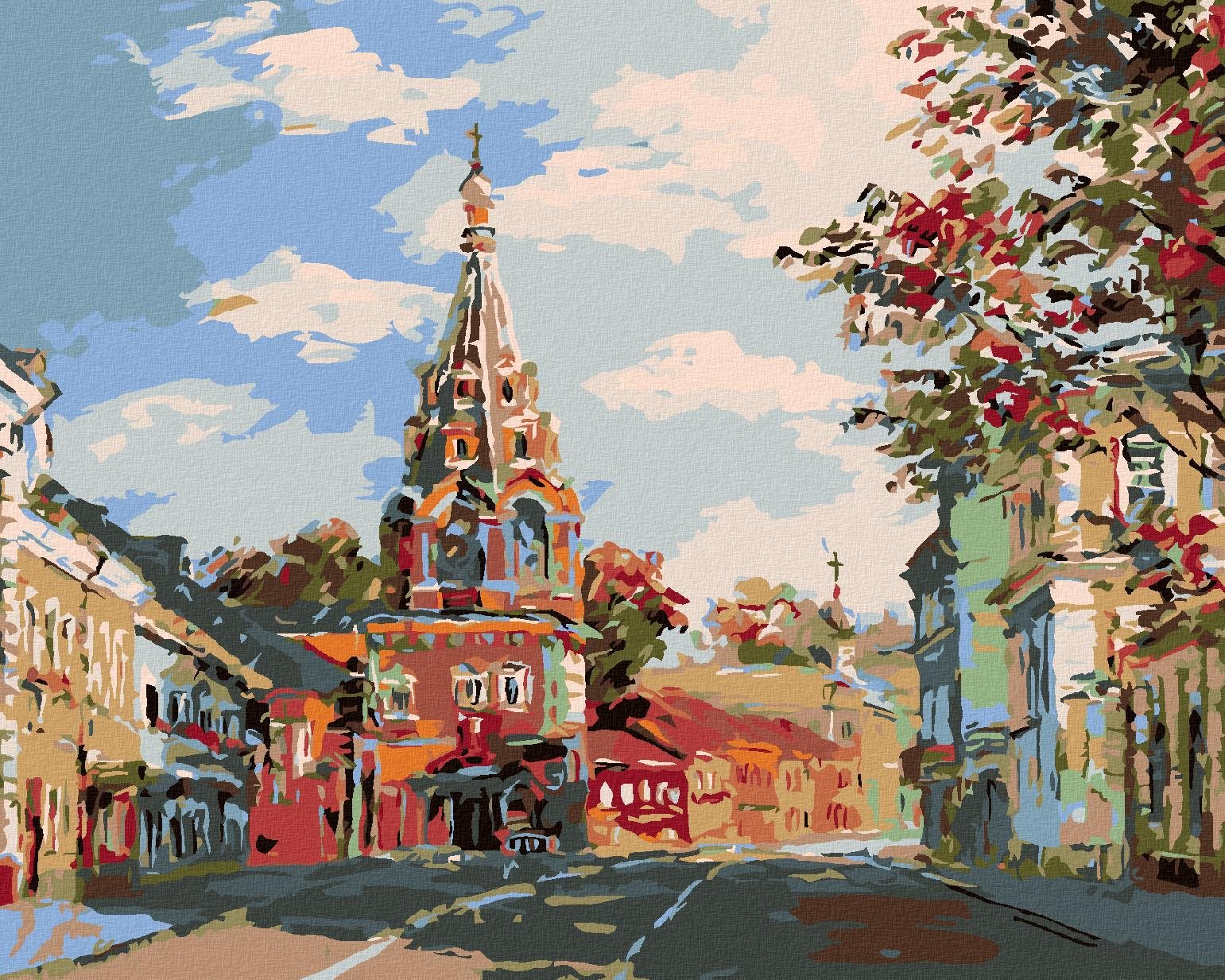 Diamondi – KOSTOLÍK NA PREDMESTÍ, 40 × 50 cm, bez rámu a bez napnutia plátna