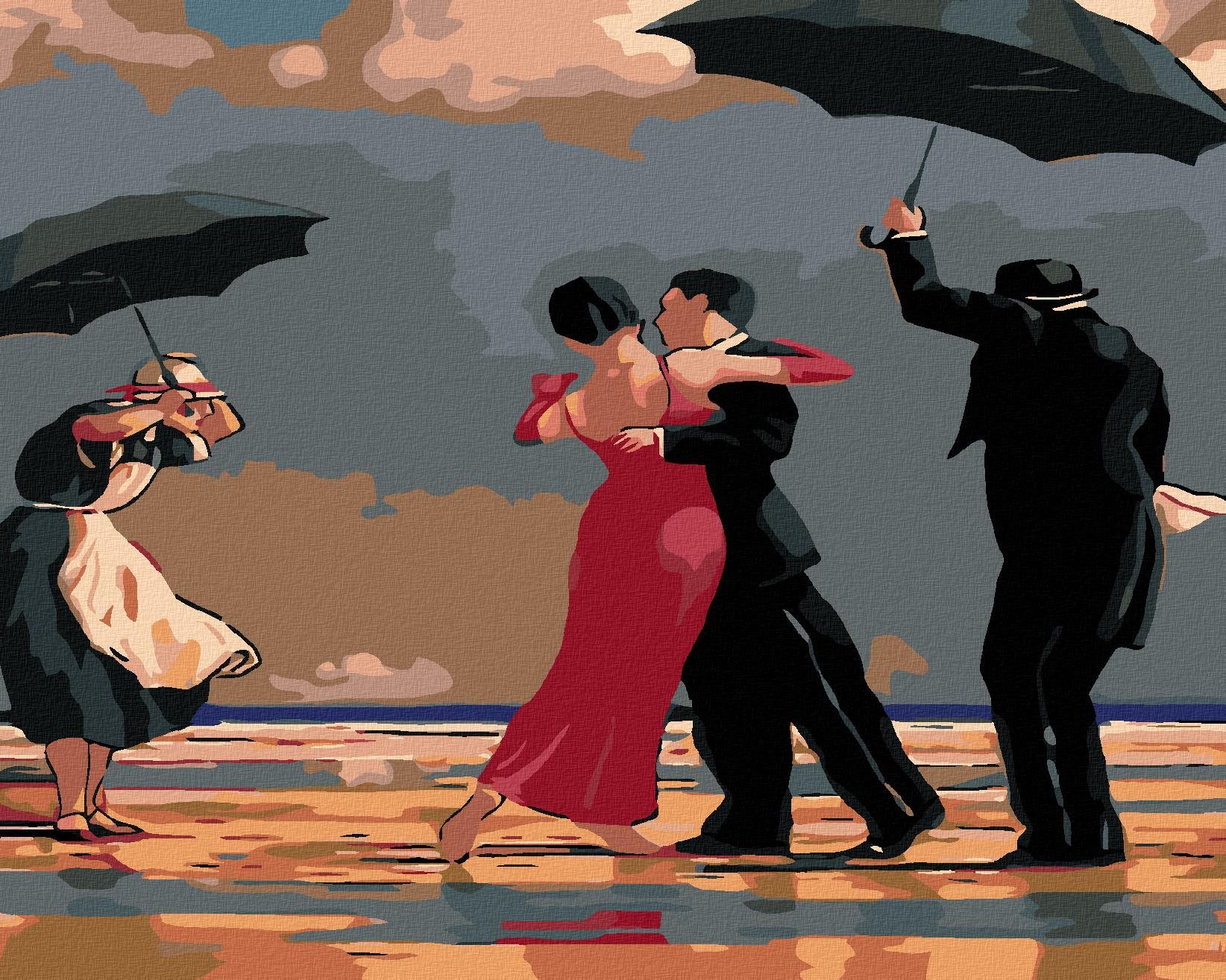 Diamondi – TANEC NA PLÁŽI I, 40 × 50 cm, napnuté plátno na rám