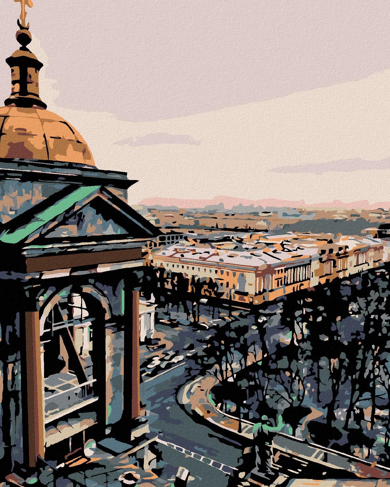 Diamondi – VÝHĽAD NA MESTO, 40 × 50 cm, napnuté plátno na rám