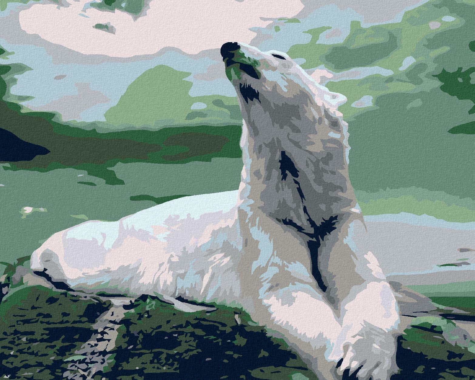 Diamondi – ĽADOVÝ MEDVEĎ, 40 × 50 cm, bez rámu a bez napnutia plátna