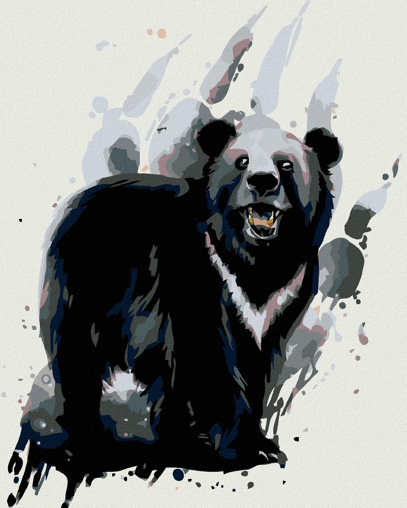 Diamondi – MEDVEĎ BARIBAL, 40 × 50 cm, napnuté plátno na rám