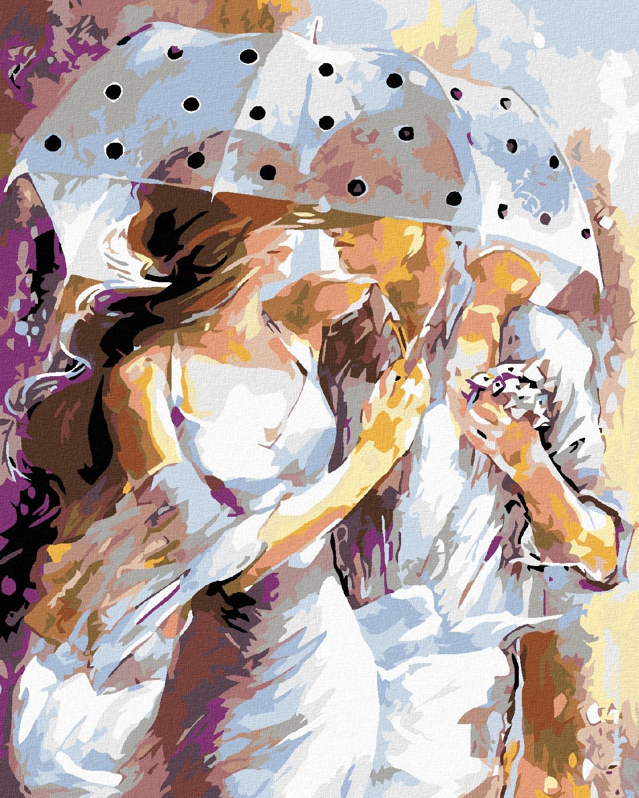 Diamondi – MILENCI POD DÁŽDNIKOM, 40 × 50 cm, napnuté plátno na rám