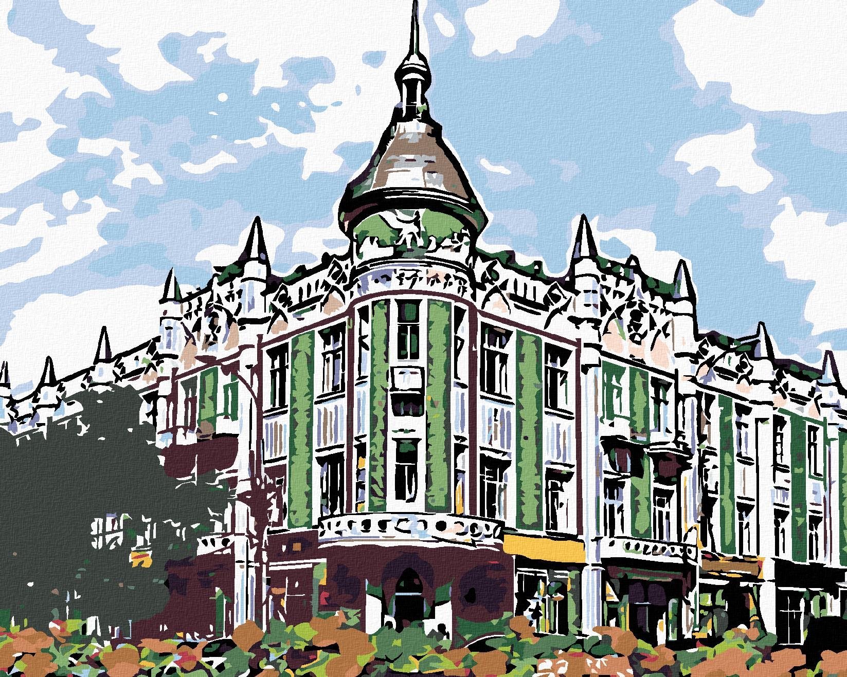 Diamondi – BUDOVA NA ROHU ULICE, 40 × 50 cm, bez rámu a bez napnutia plátna