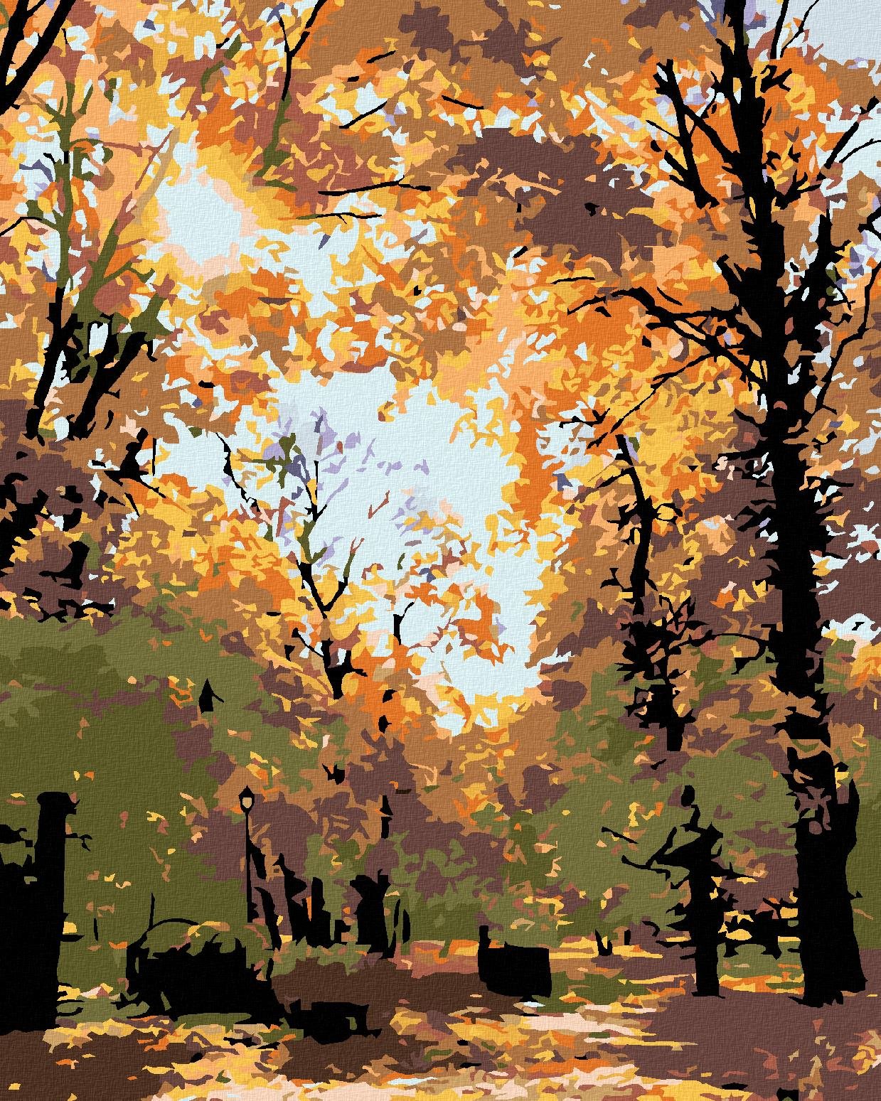 Diamondi – JESENNÉ STROMY, 40 × 50 cm, bez rámu a bez napnutia plátna