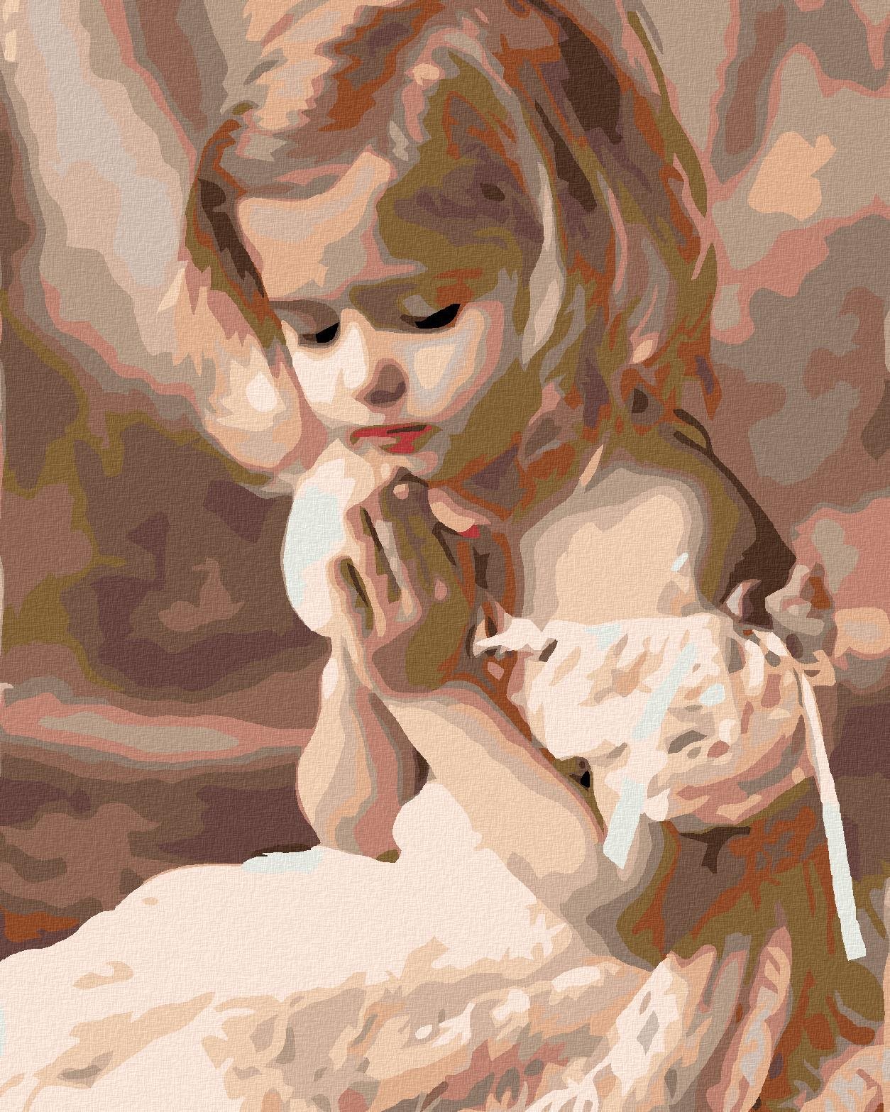 Diamondi – ROZTOMILÉ DIEVČATKO, 40 × 50 cm, napnuté plátno na rám