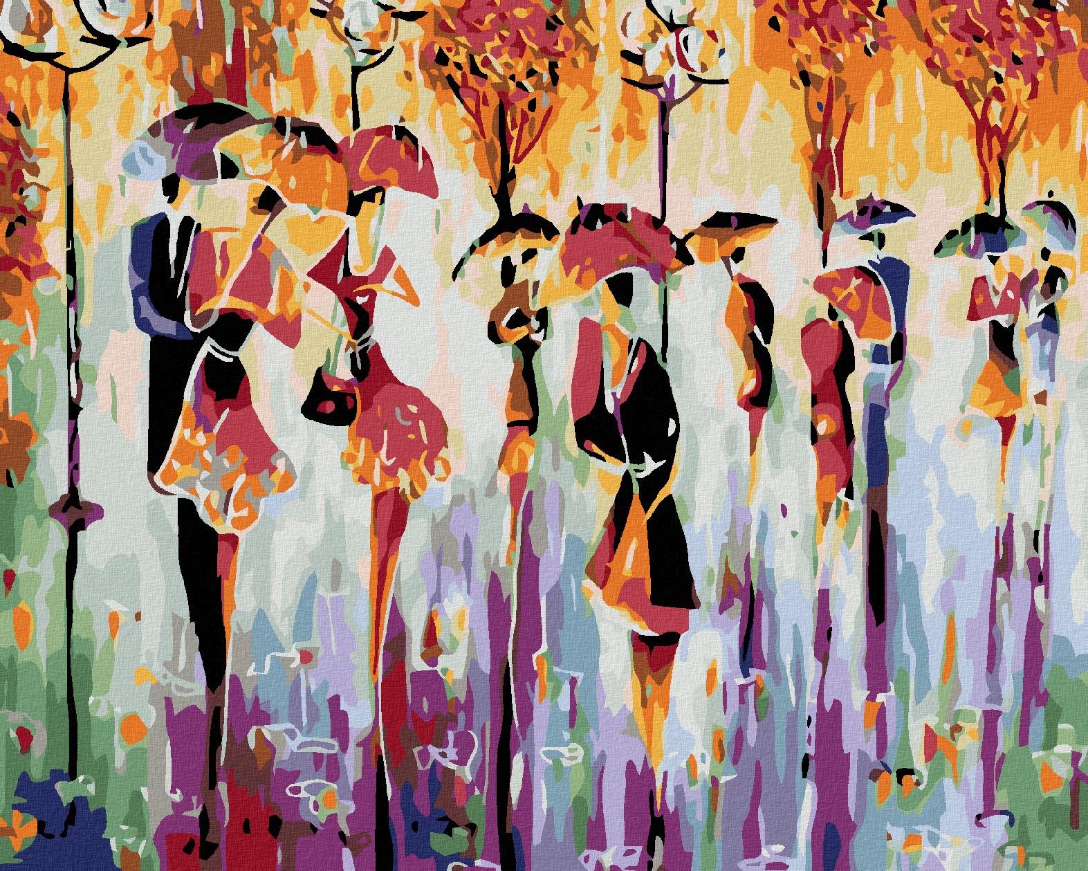 Diamondi – Diamantové maľovanie – FAREBNÉ SILUETY, 40 × 50 cm, vypnuté plátno na rám