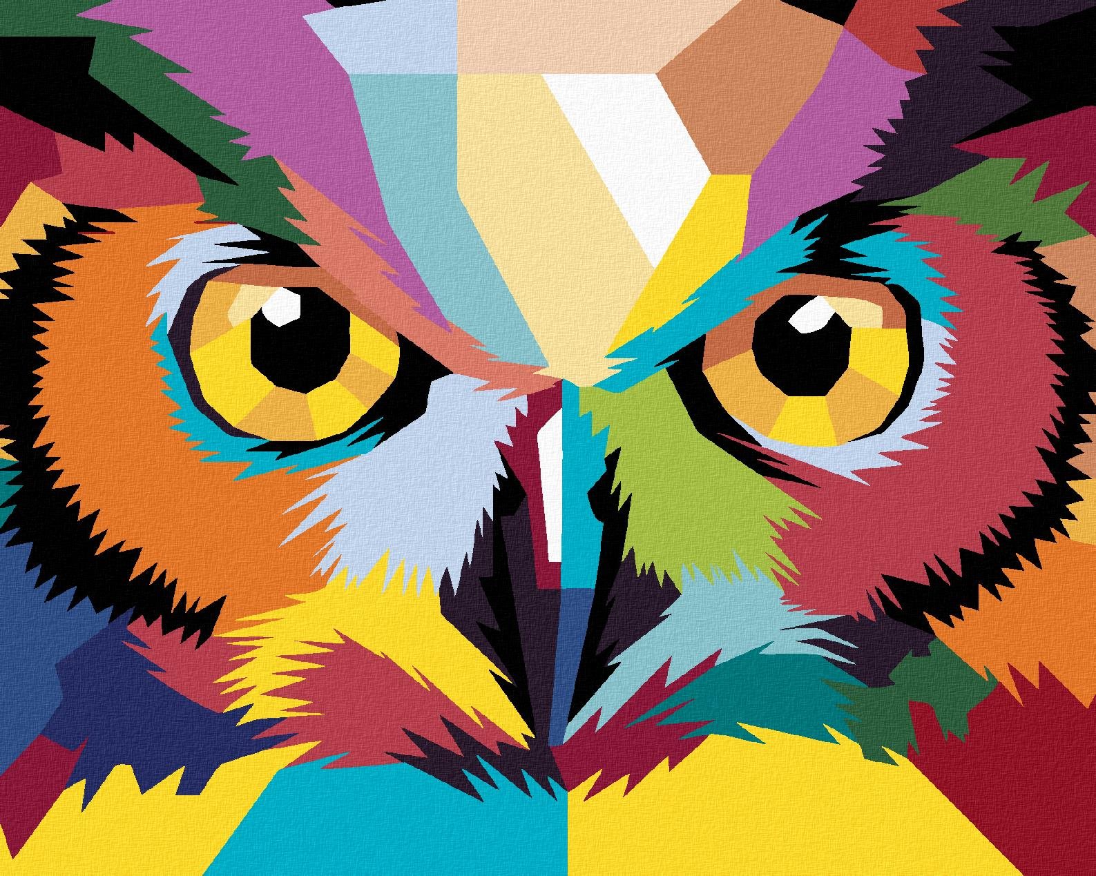 Diamondi – Diamantové maľovanie – POP ART SOVA, 40 × 50 cm, bez rámu a bez vypnutia plátna