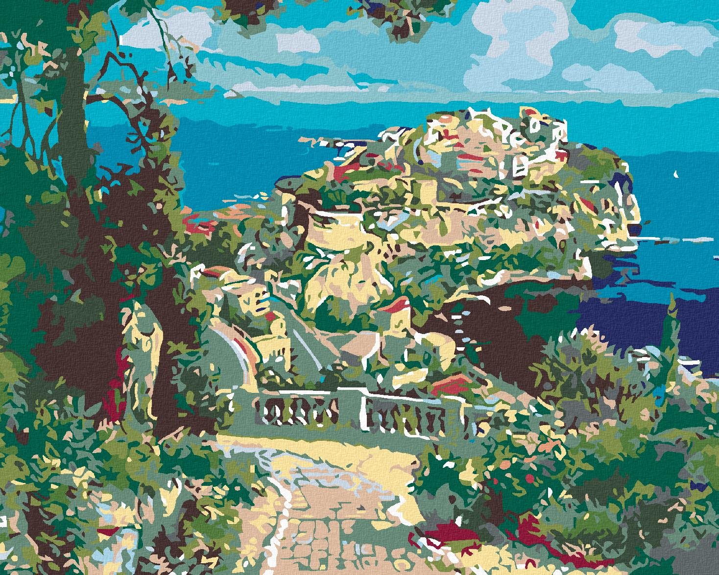 Diamondi – Diamantové maľovanie – VÝHĽAD NA KRÁSNY POLOOSTROV, 40 × 50 cm, vypnuté plátno na rám