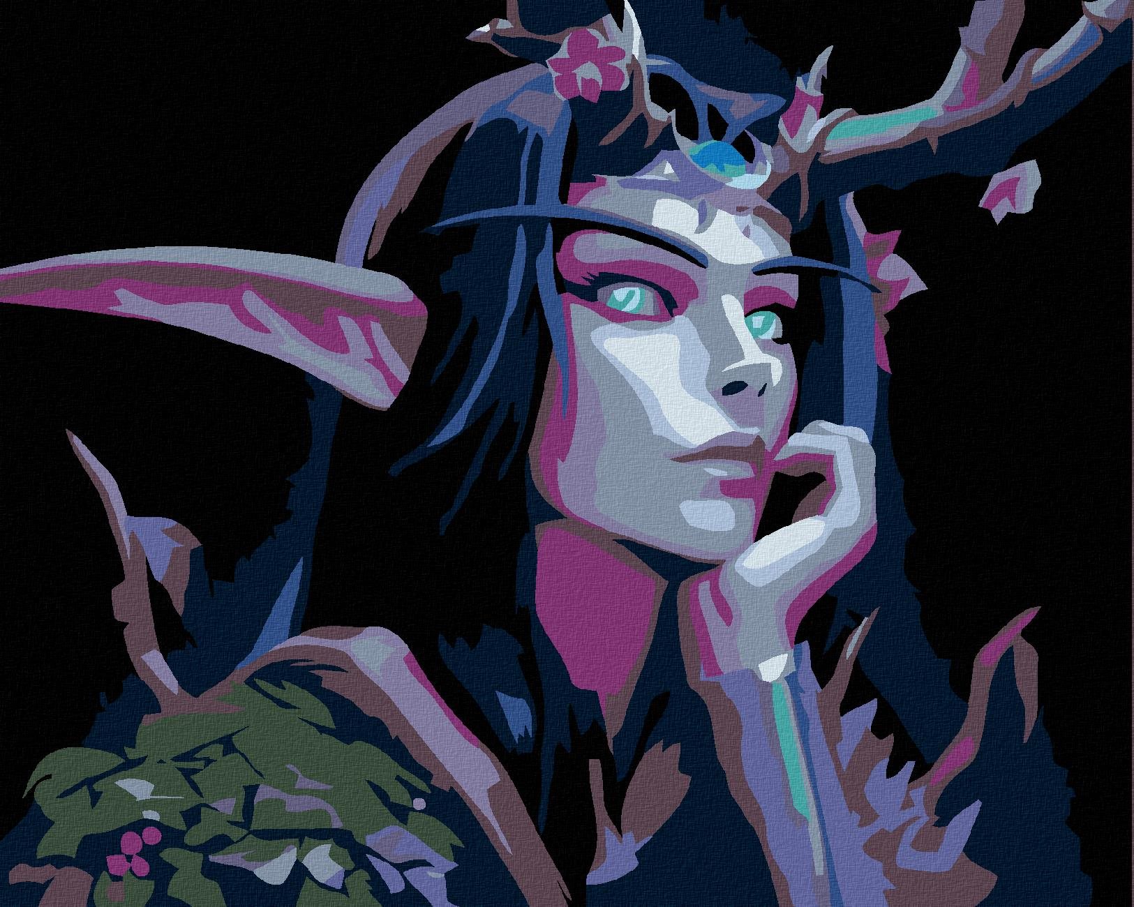 Diamondi – Diamantové maľovanie – NIGHT ELF, 40 × 50 cm, vypnuté plátno na rám