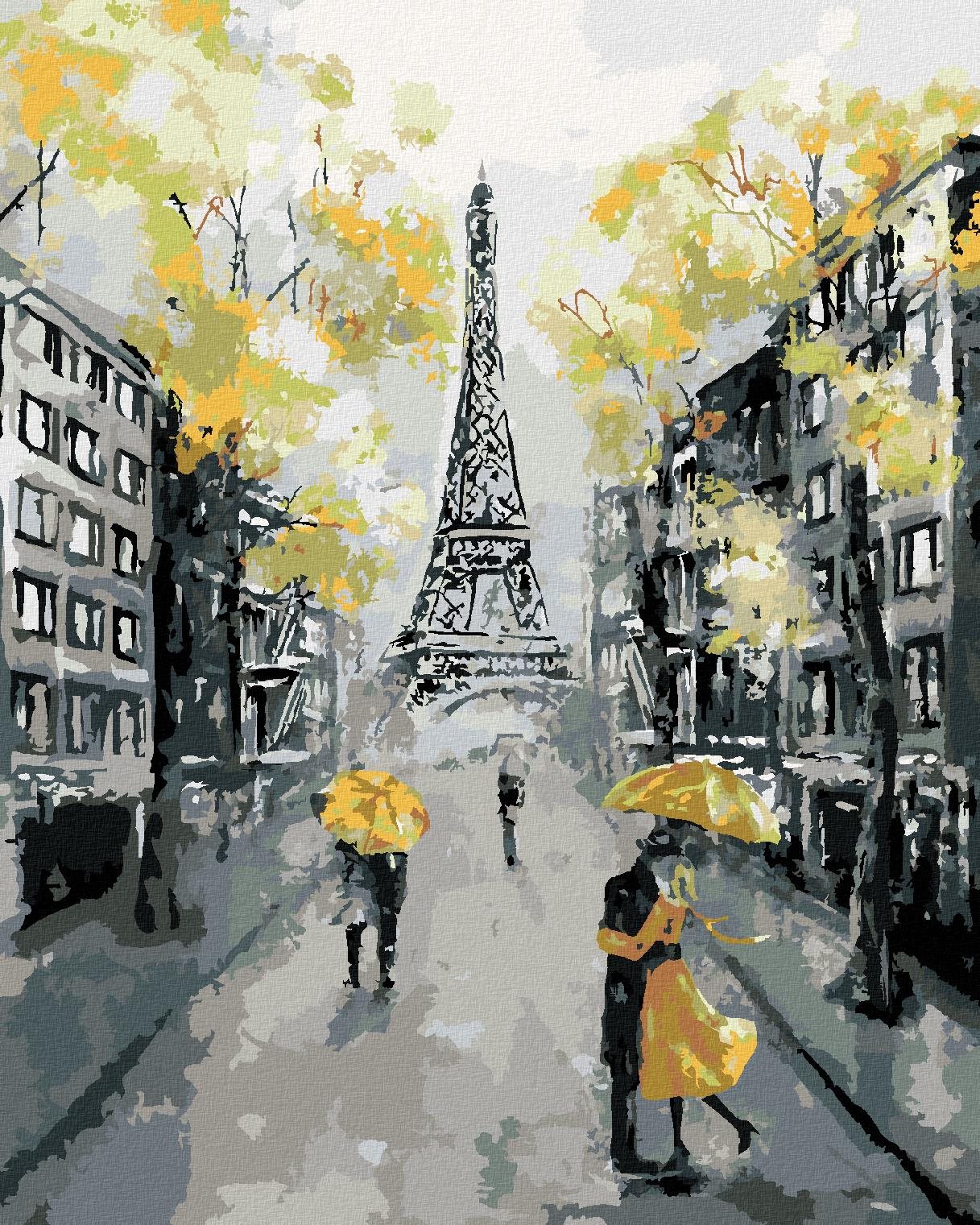 Diamondi – Diamantové maľovanie – ŽLTÝ PARÍŽ, 40 × 50 cm, vypnuté plátno na rám