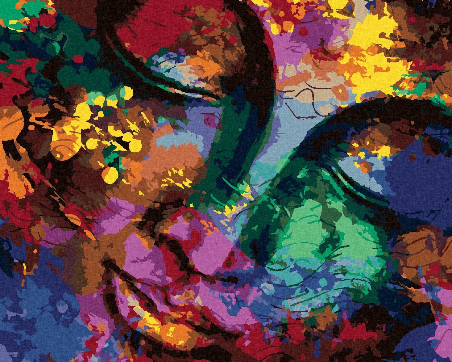 Diamondi – Diamantové maľovanie – ABSTRAKTNÝ BUDDHA, 40 × 50 cm, bez rámu a bez vypnutia plátna