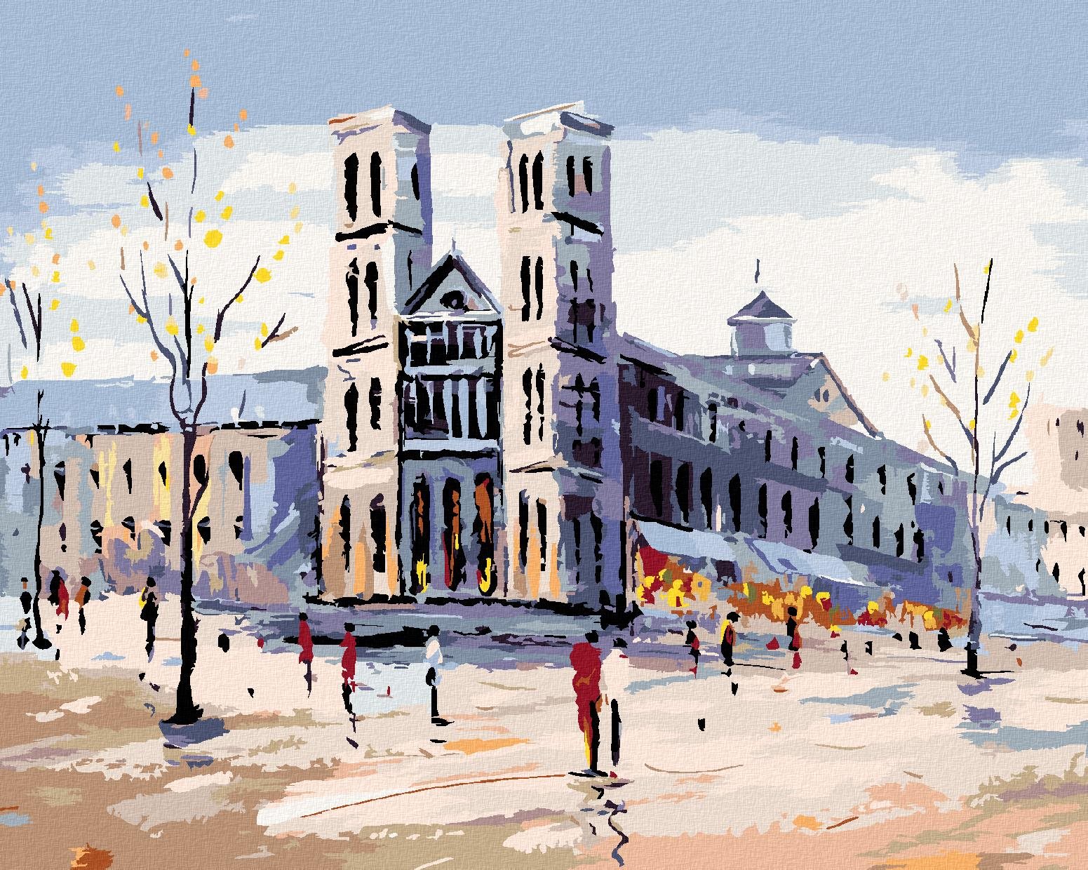 Diamondi – Diamantové maľovanie – NOTRE-DAME V PARÍŽI, 40 × 50 cm, bez rámu a bez vypnutia plátna