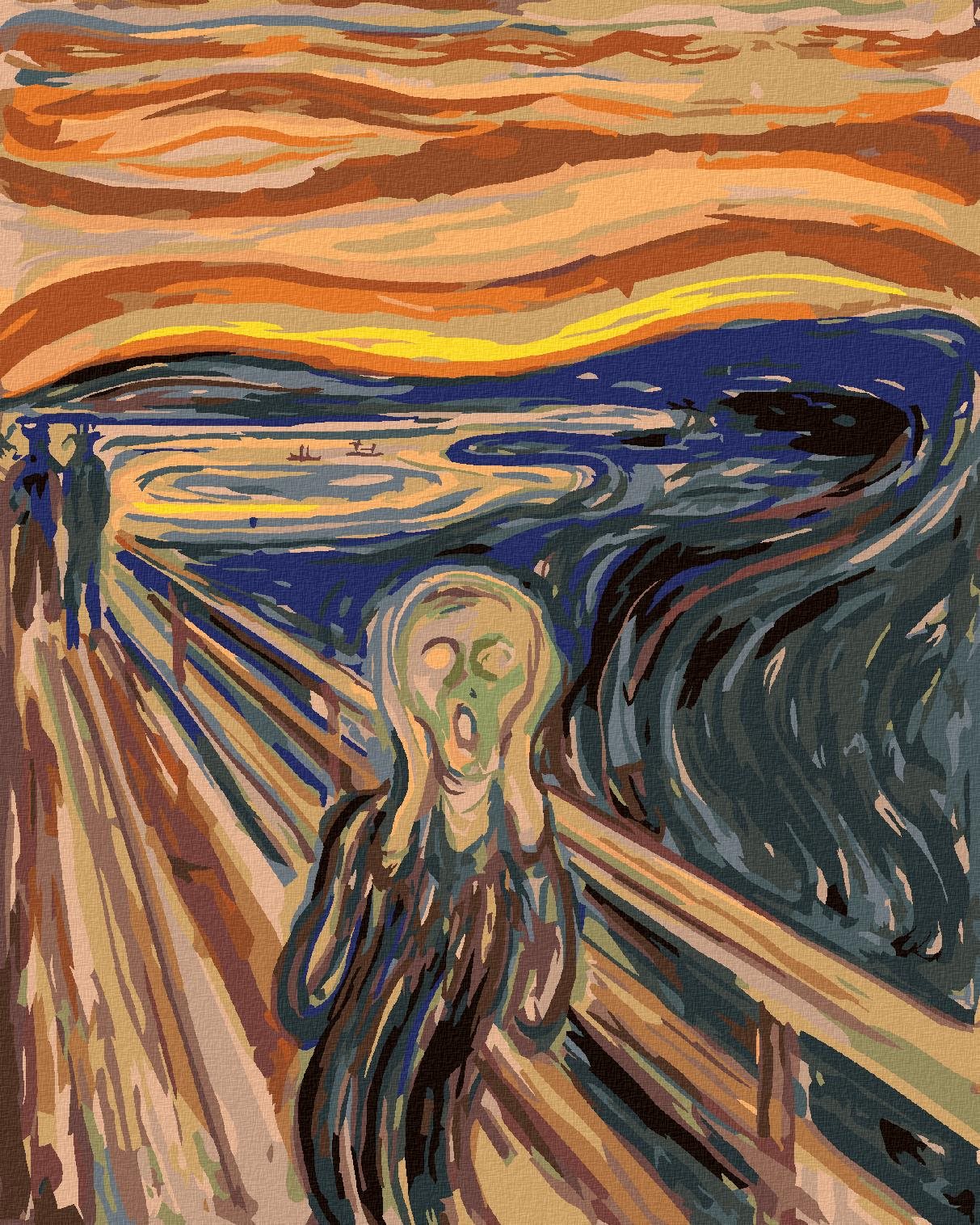 Diamondi – Diamantové maľovanie – VÝKRIK (E. MUNCH), 40 × 50 cm, vypnuté plátno na rám