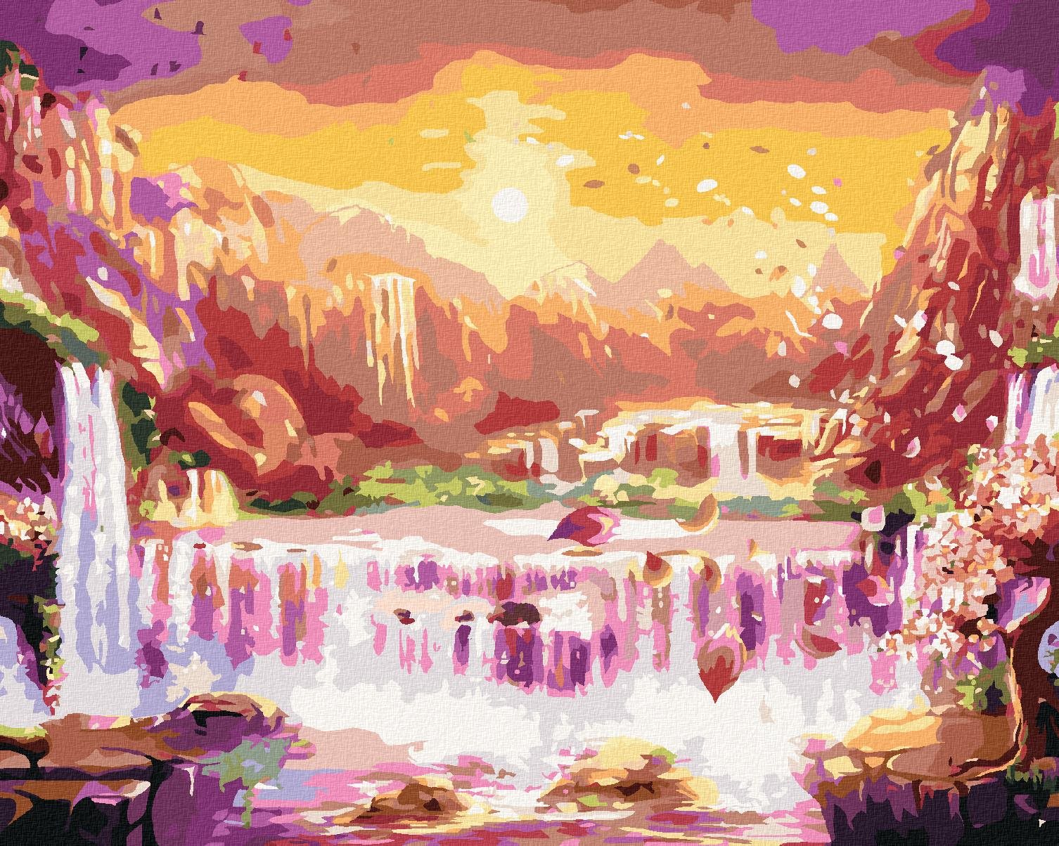 Diamondi – Diamantové maľovanie – JAPONSKO VODOPÁDY, 40 × 50 cm, bez rámu a bez vypnutia plátna