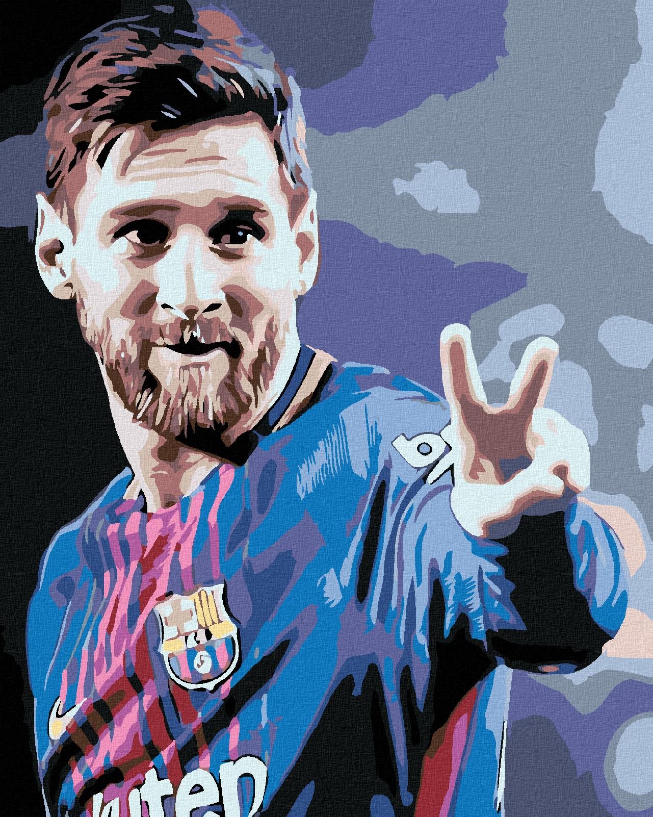 Diamondi – Diamantové maľovanie - MESSI V DRESE, 40 × 50 cm, Vypnuté plátno na rám