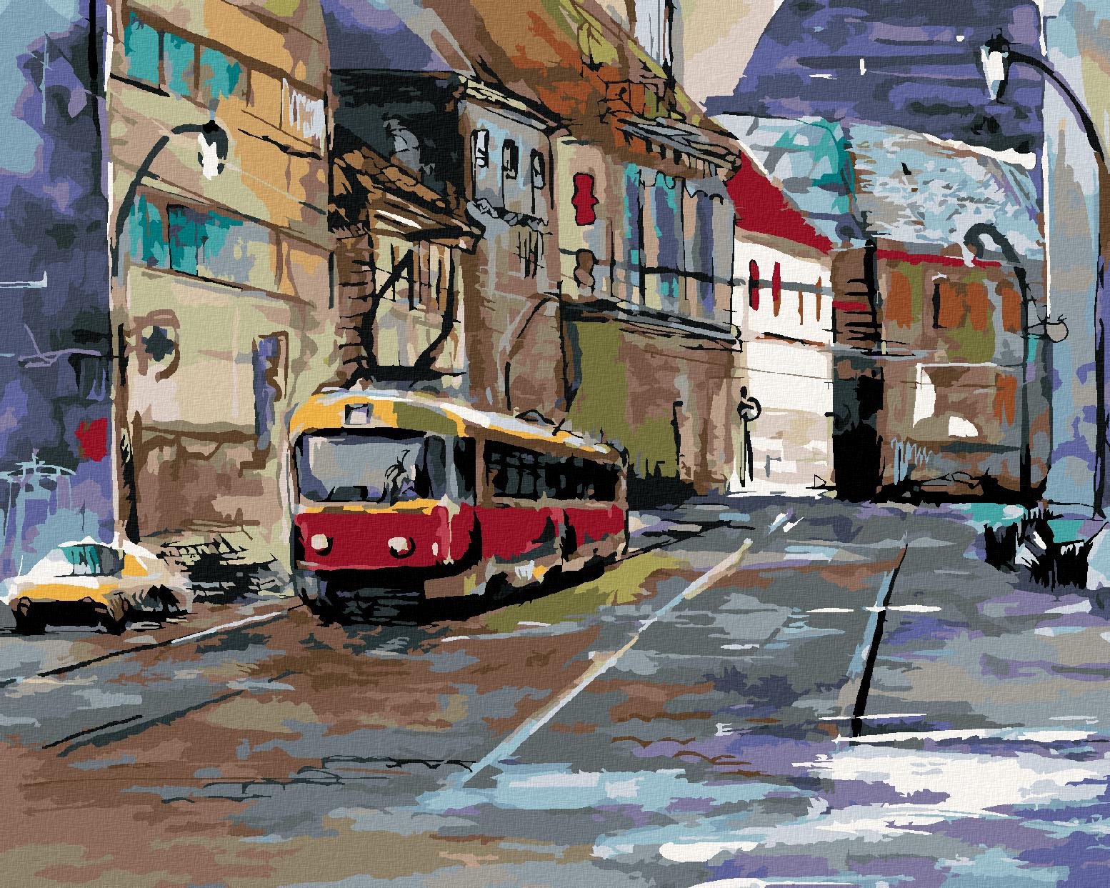 Diamondi – Diamantové maľovanie – PRECHÁDZKA PO PRAHE, 40 × 50 cm, bez rámu a bez vypnutia plátna