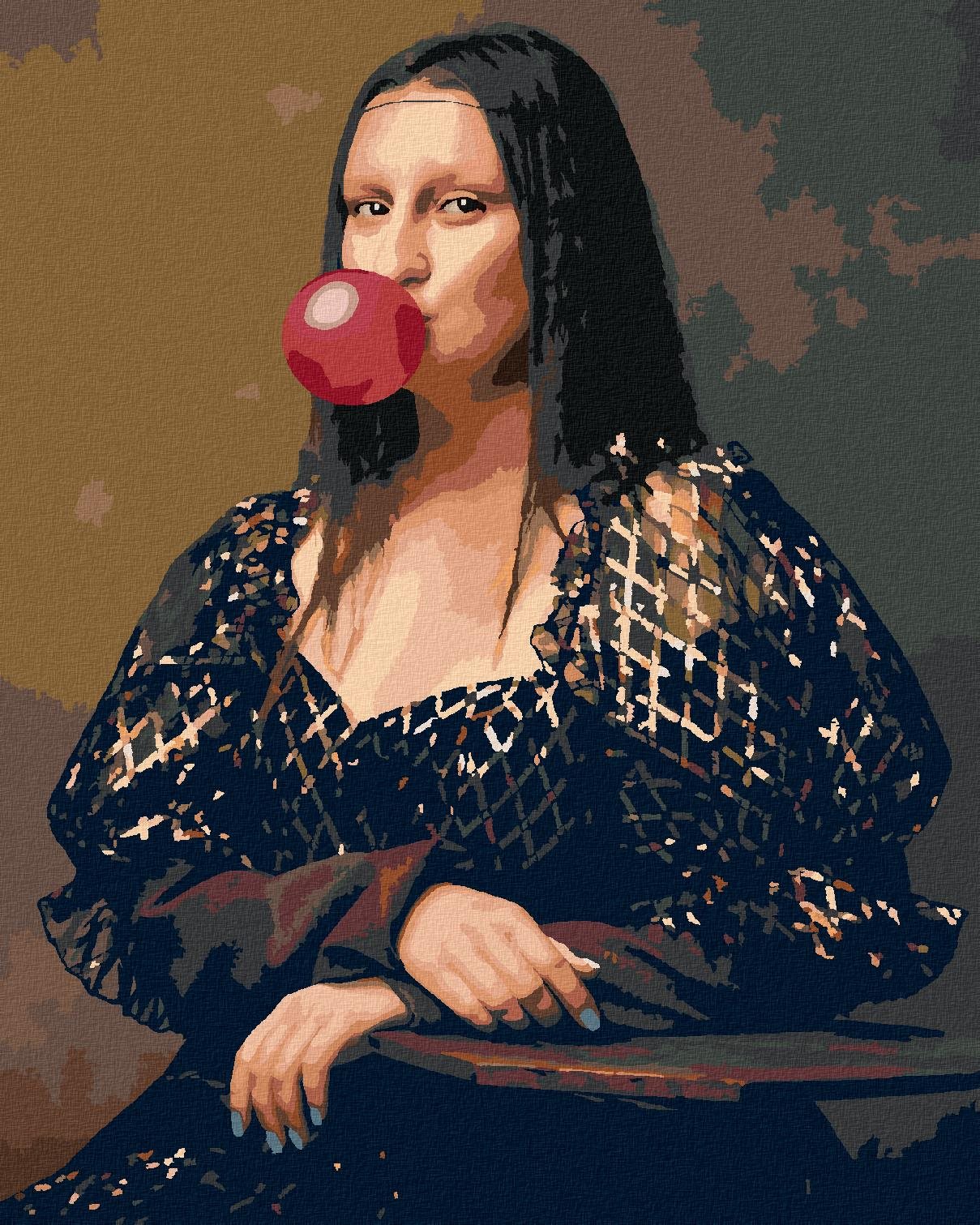 Diamondi – Diamantové maľovanie – MONA LISA S BUBLINOU, 40 × 50 cm, vypnuté plátno na rám