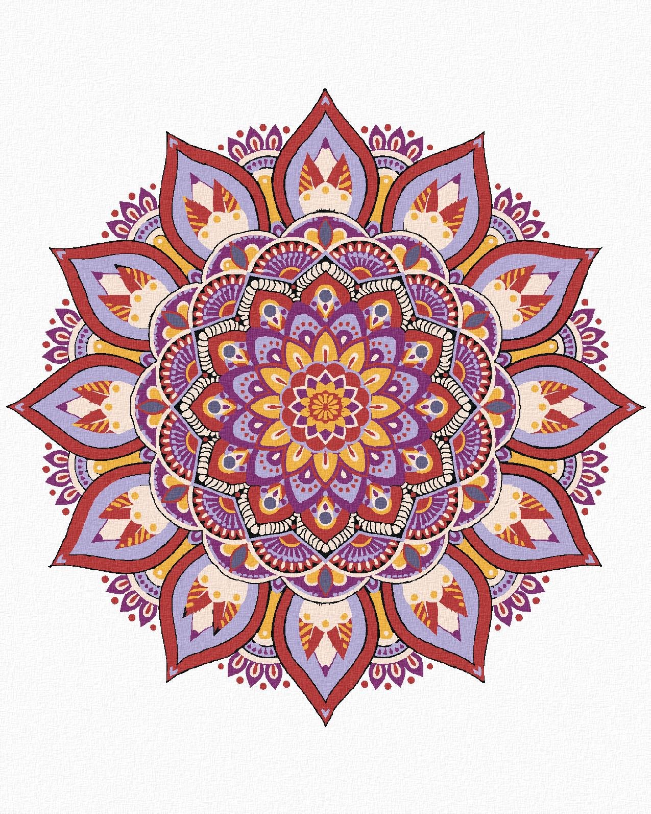 Diamondi – Diamantové maľovanie – MANDALA IV, 40 × 50 cm, vypnuté plátno na rám
