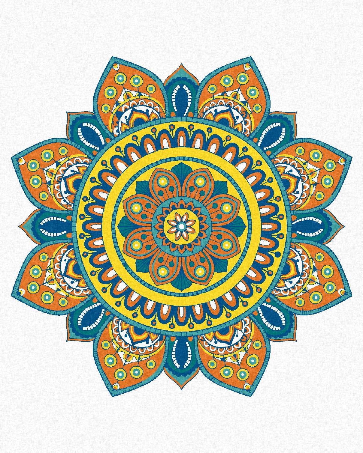 Diamondi – Diamantové maľovanie – MANDALA V, 40 × 50 cm, vypnuté plátno na rám