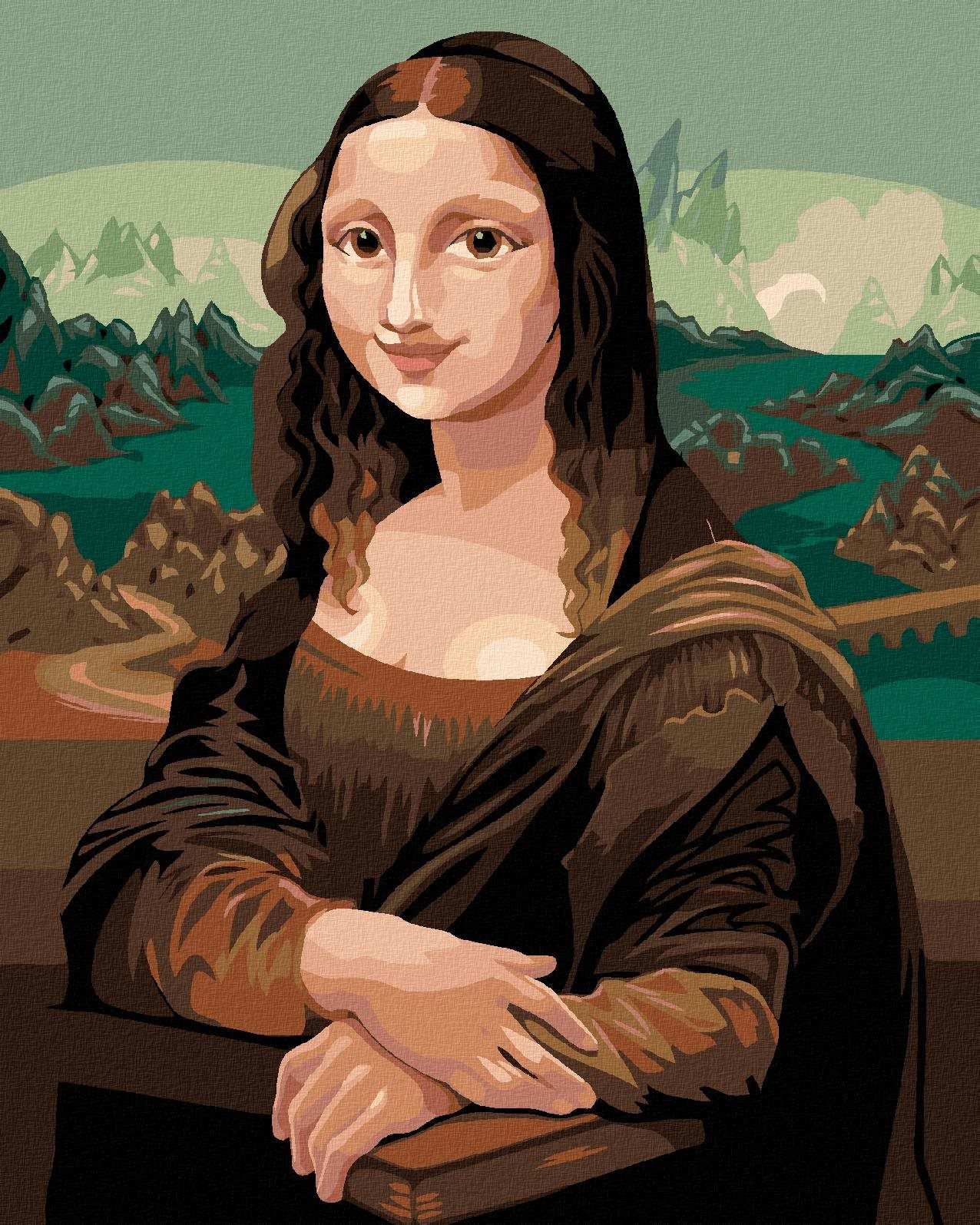Diamondi – Diamantové maľovanie – ROZPRÁVKOVÁ MONA LISA - INŠPIRÁCIA DA VINCI, 40 × 50 cm, vypnuté plátno na rám