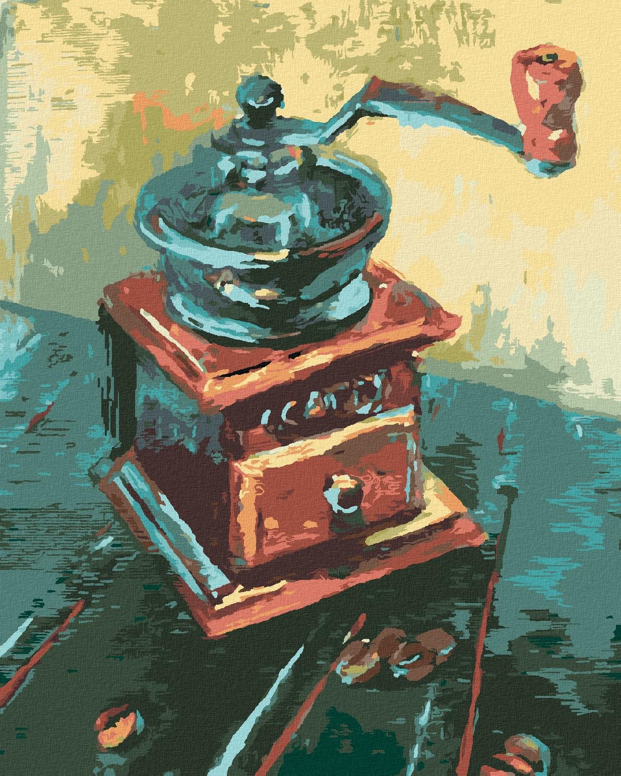 Diamondi – Diamantové maľovanie – MLYNČEK NA KÁVU, 40 × 50 cm, vypnuté plátno na rám