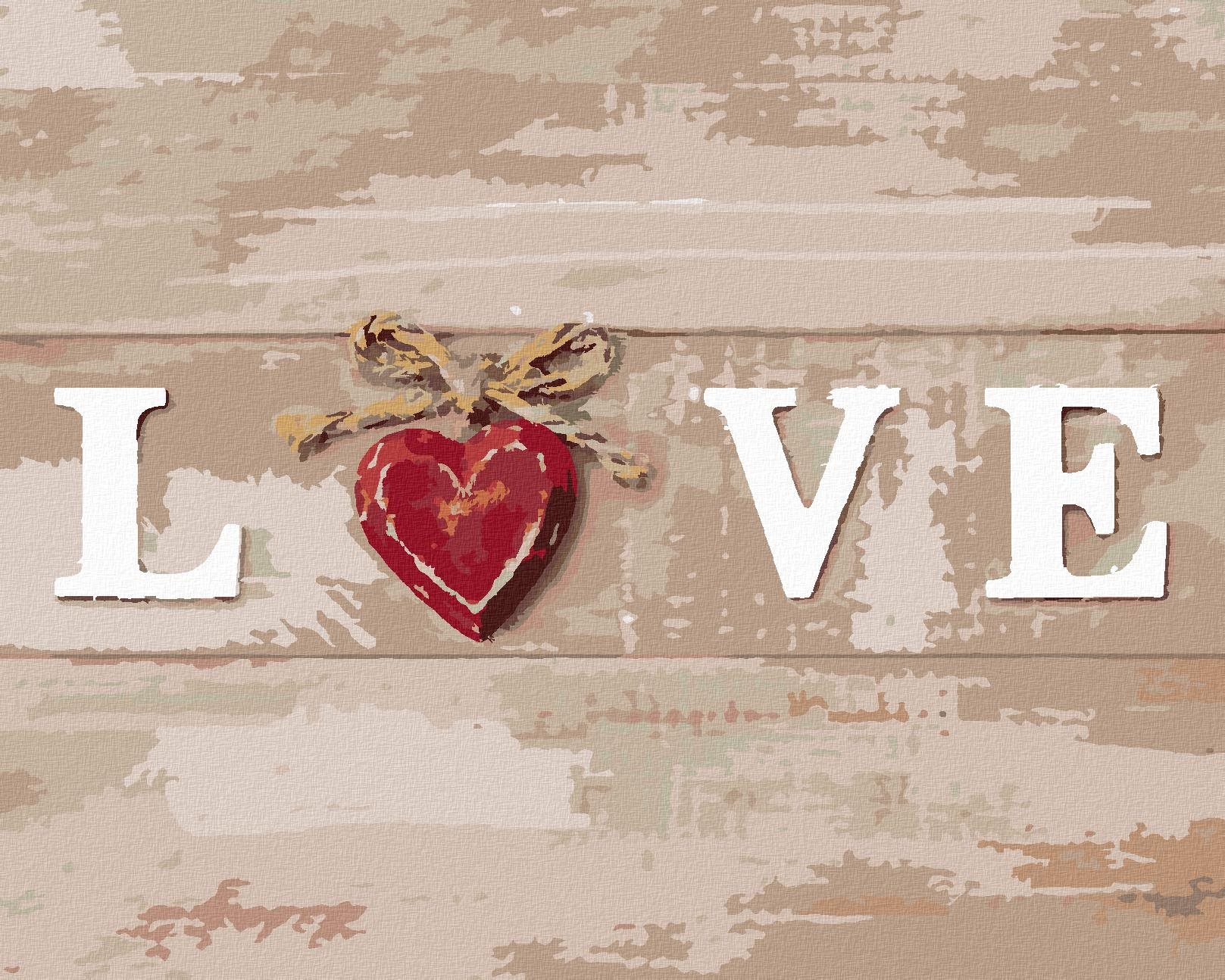 Diamondi – Diamantové maľovanie – DEKORÁCIA LOVE, 40 × 50 cm, bez rámu a bez vypnutia plátna