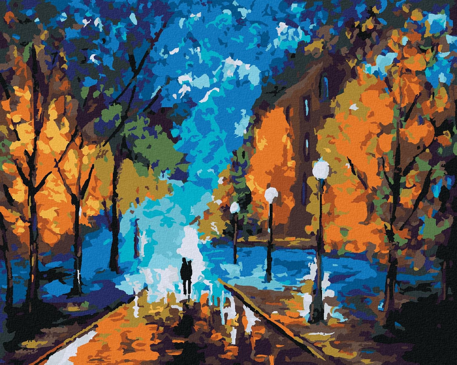 Diamondi – Diamantové maľovanie – PRECHÁDZKA NESKORO V NOCI, 40 × 50 cm, vypnuté plátno na rám