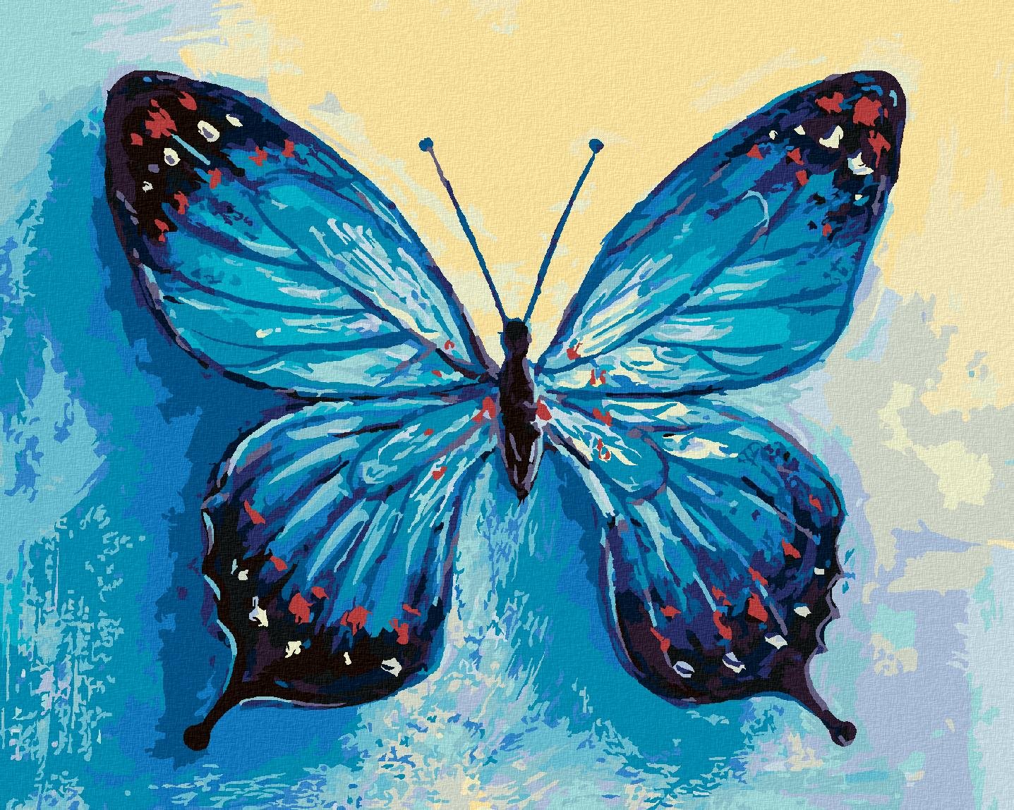 Diamondi – Diamantové maľovanie – MODRÝ MOTÝĽ, 40 × 50 cm, vypnuté plátno na rám